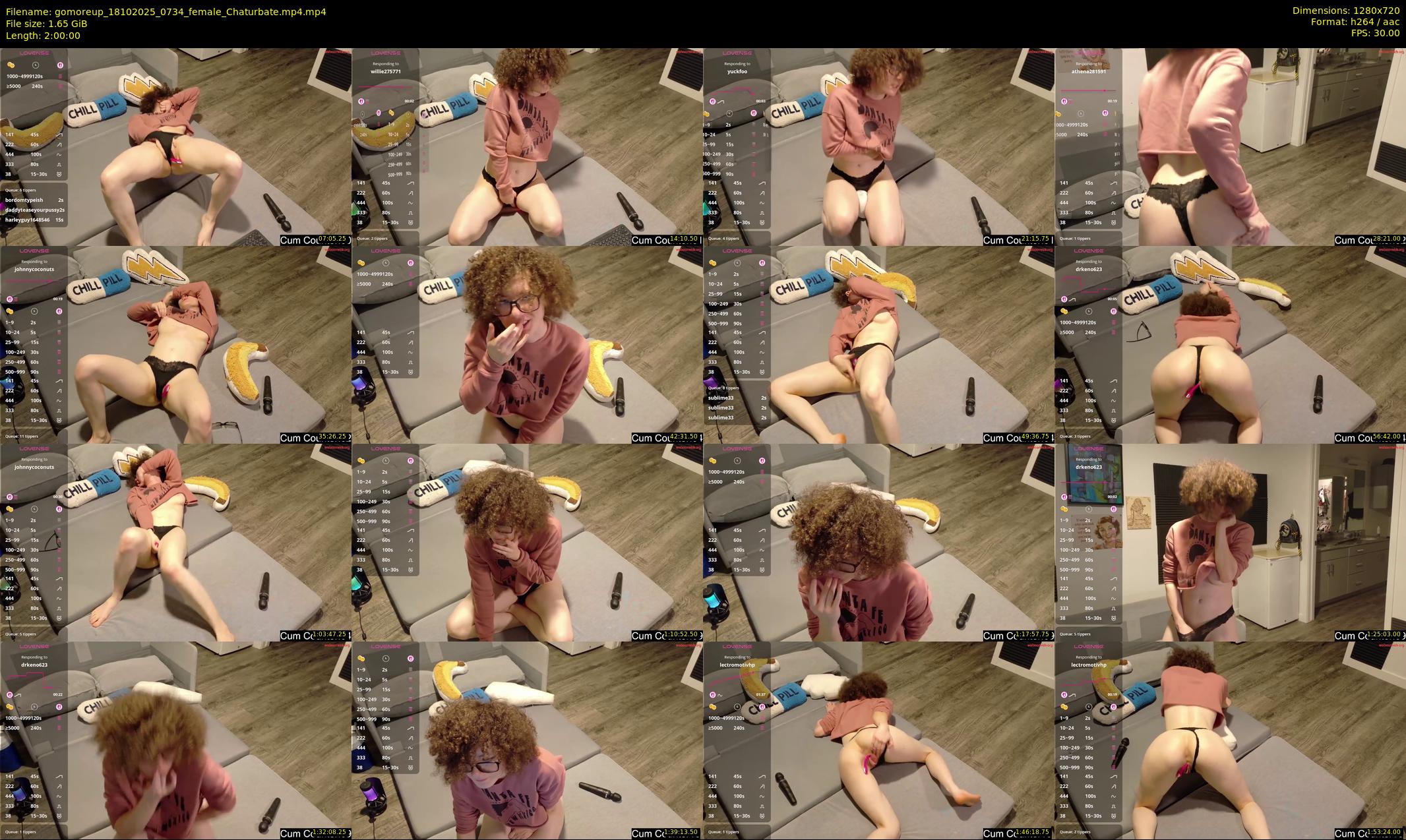 gomoreup — 120 minute Chaturbate female cam show recording, 720p, Oct 18, 2025