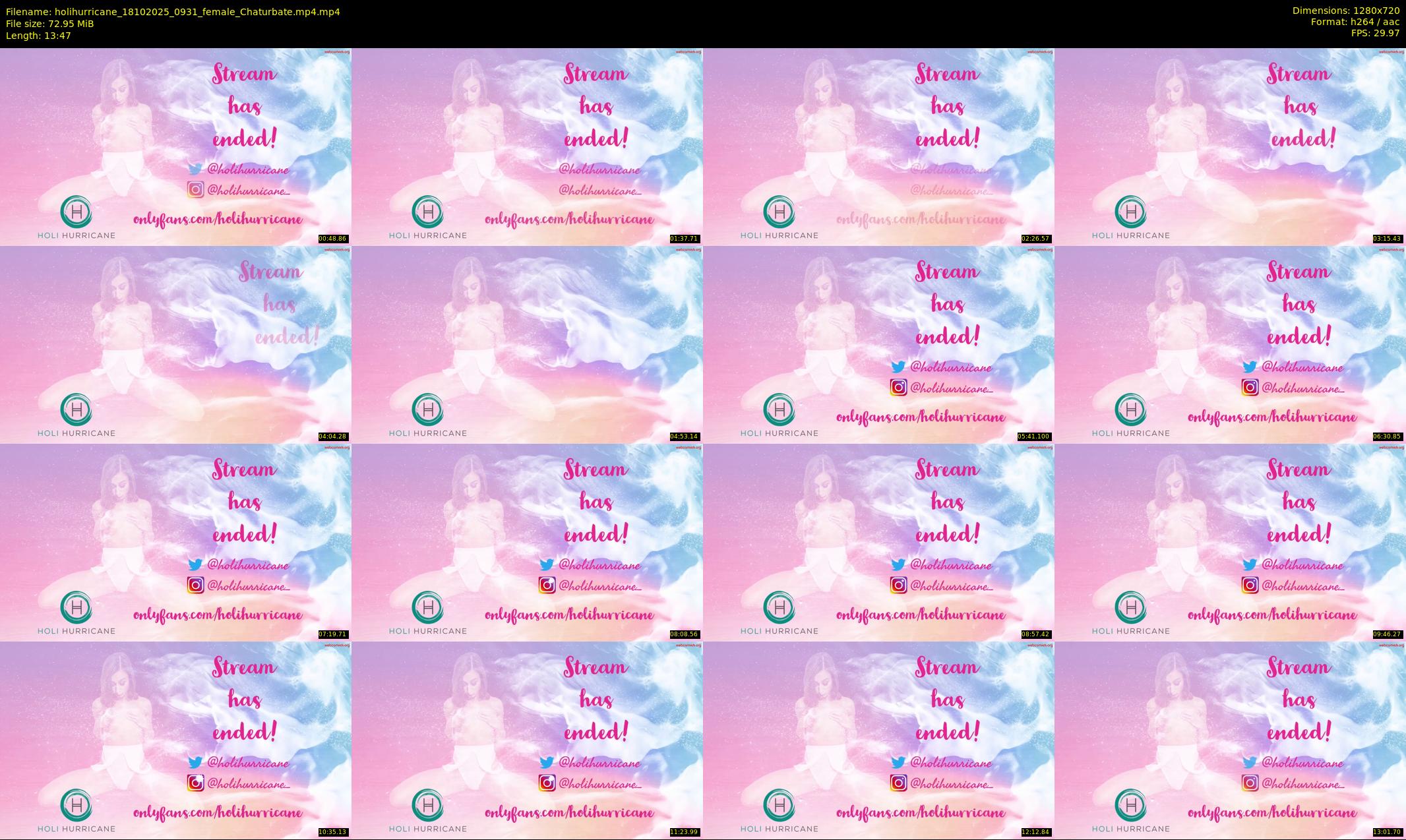 holihurricane — 14 minute Chaturbate female cam show recording, 720p, Oct 18, 2025