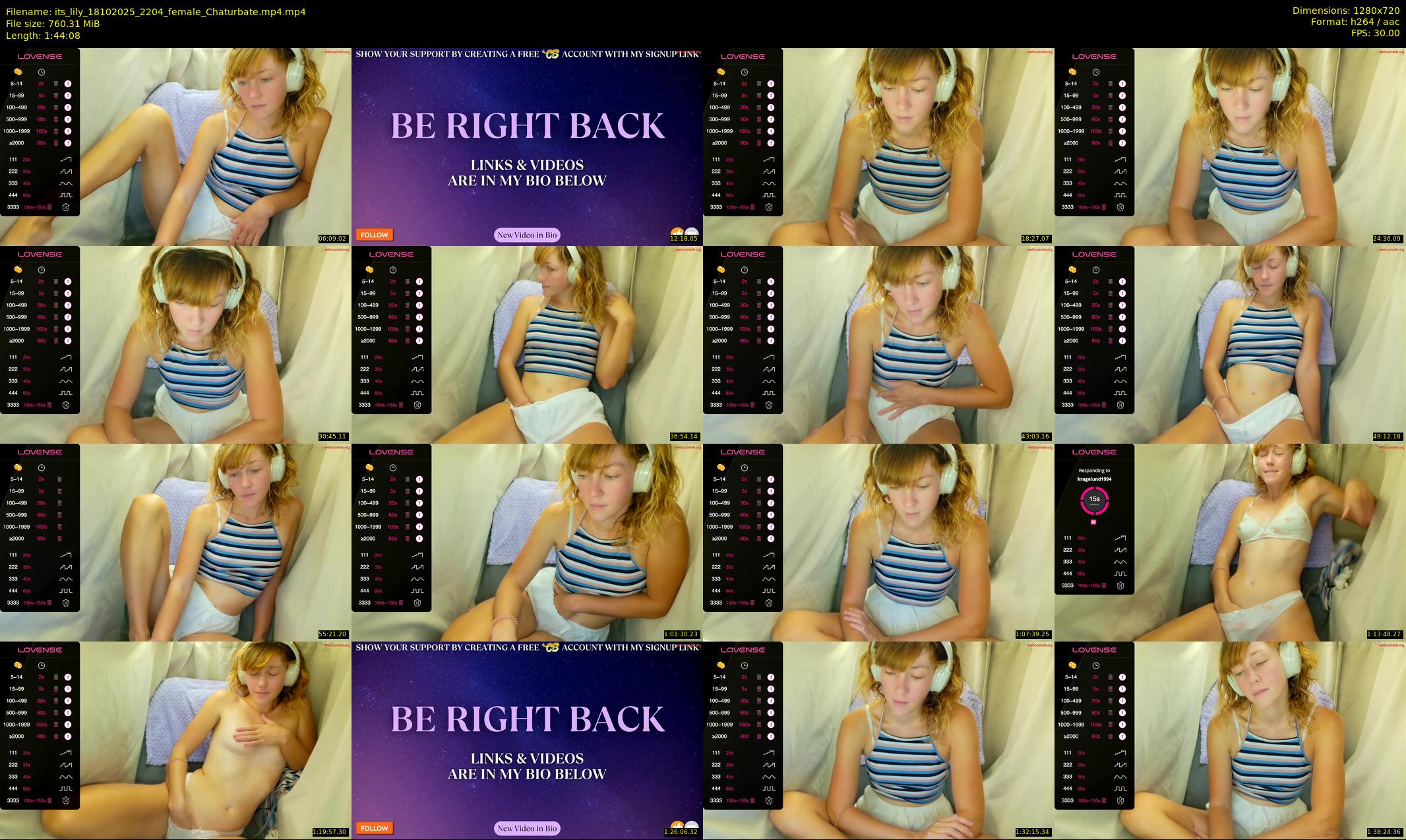 its_lily — 105 minute Chaturbate female cam show recording, 720p, Oct 18, 2025