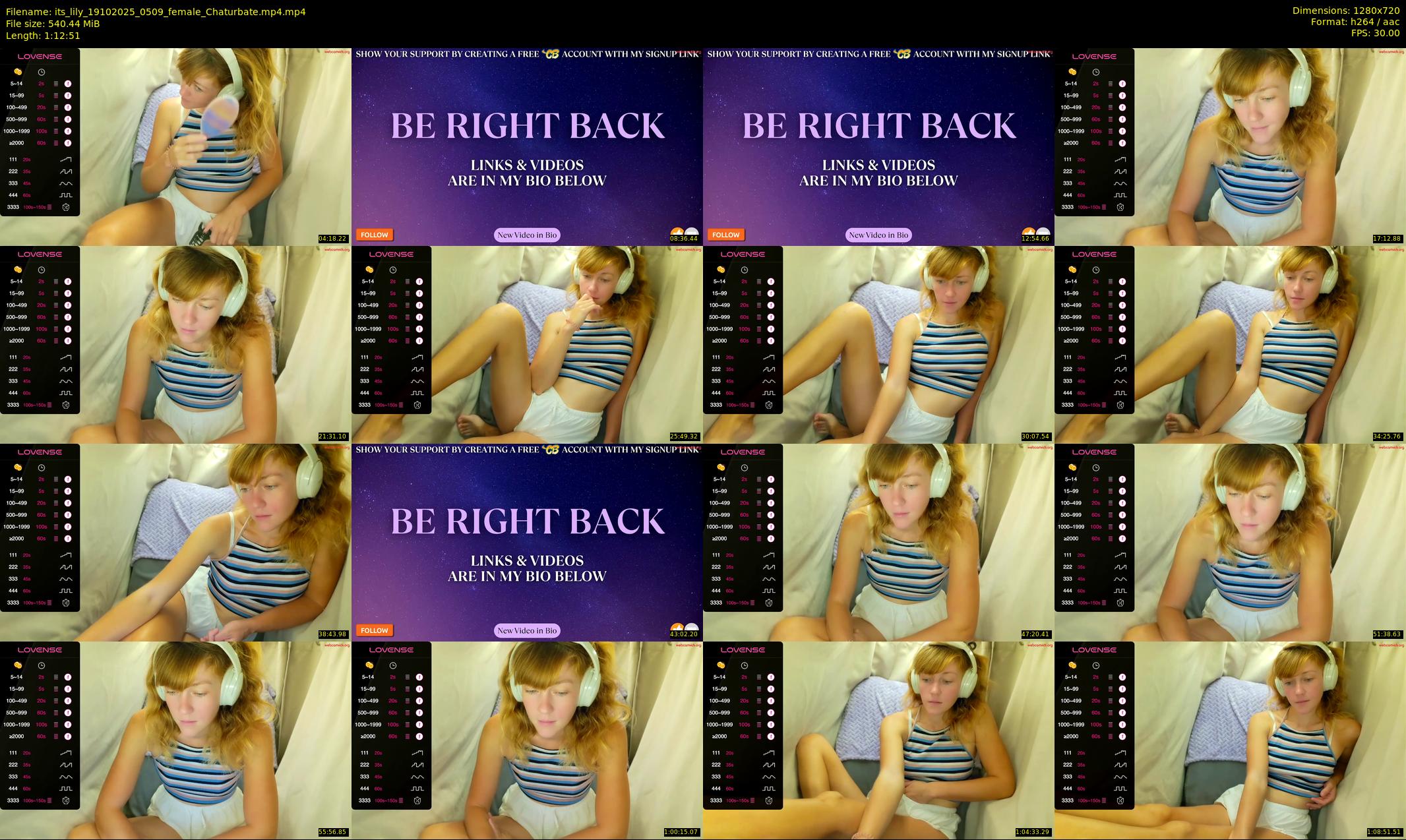 its_lily — 73 minute Chaturbate female cam show recording, 720p, Oct 19, 2025