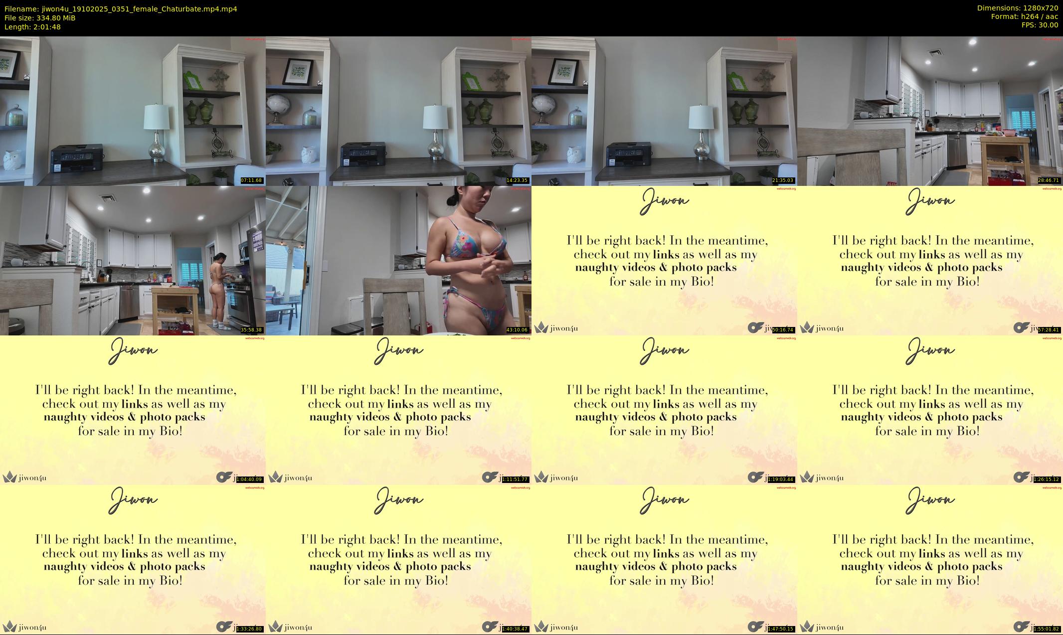 jiwon4u — 122 minute Chaturbate female cam show recording, 720p, Oct 19, 2025