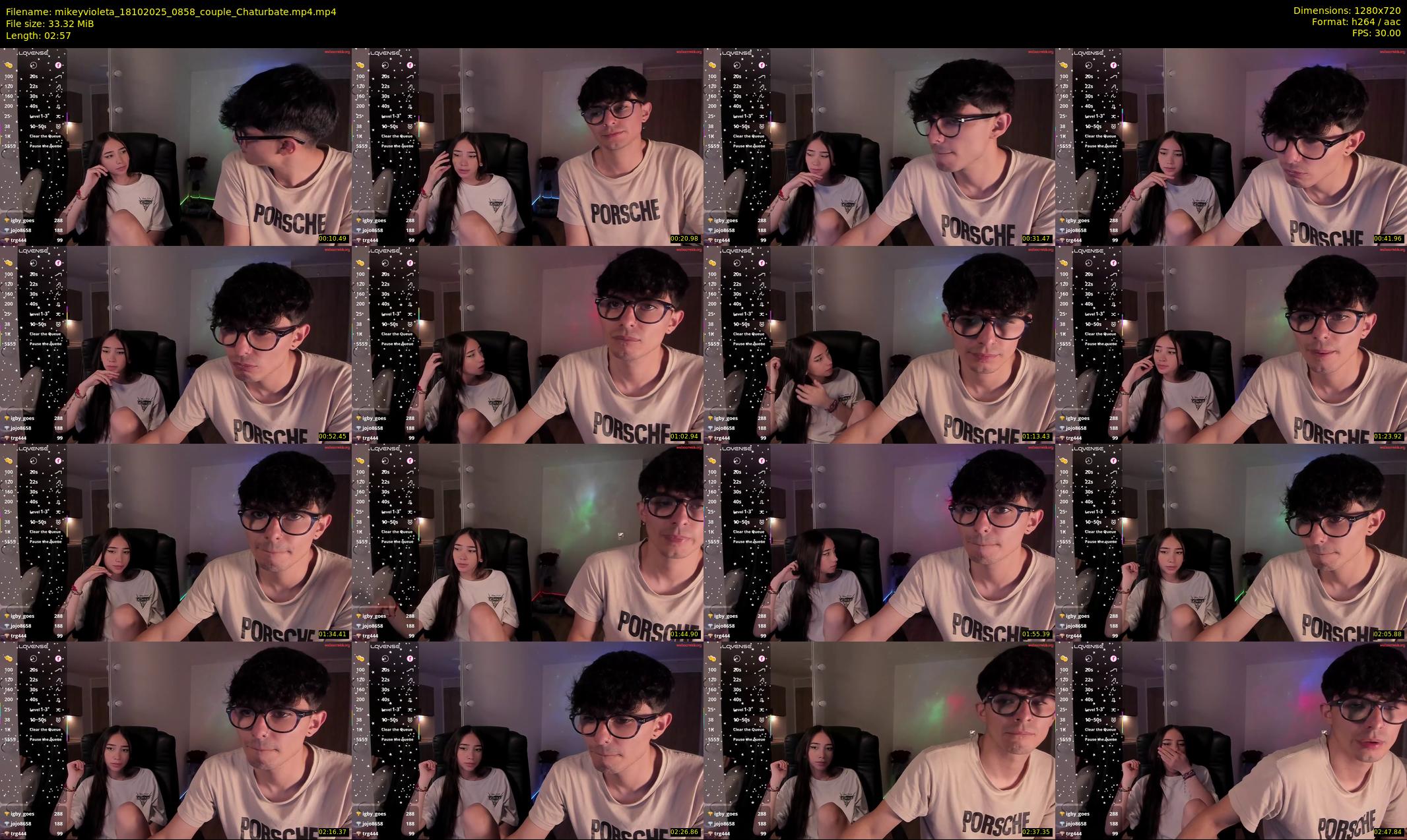 mikeyvioleta — 3 minute Chaturbate couple cam show recording, 720p, Oct 18, 2025