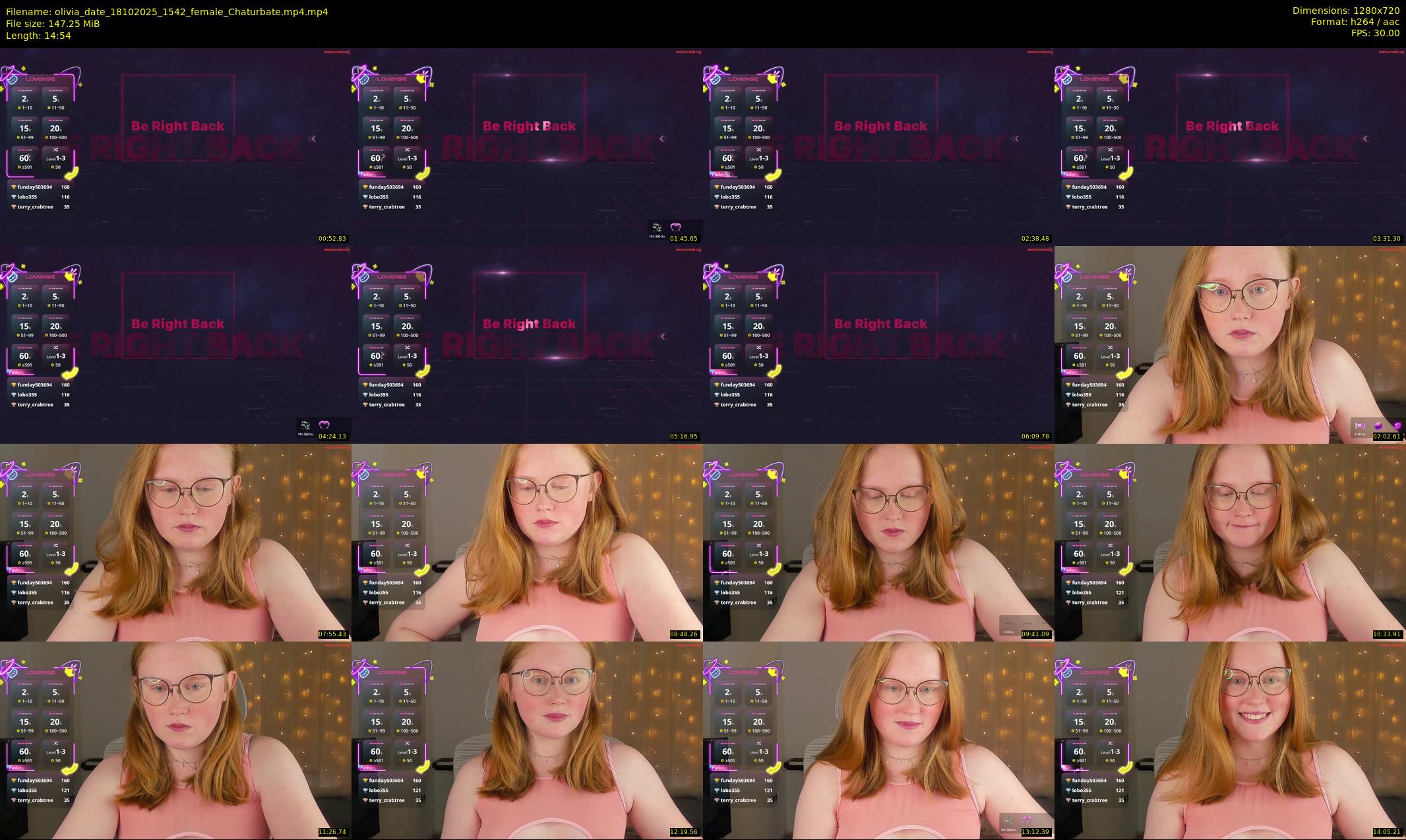 olivia_date — 15 minute Chaturbate female cam show recording, 720p, Oct 18, 2025