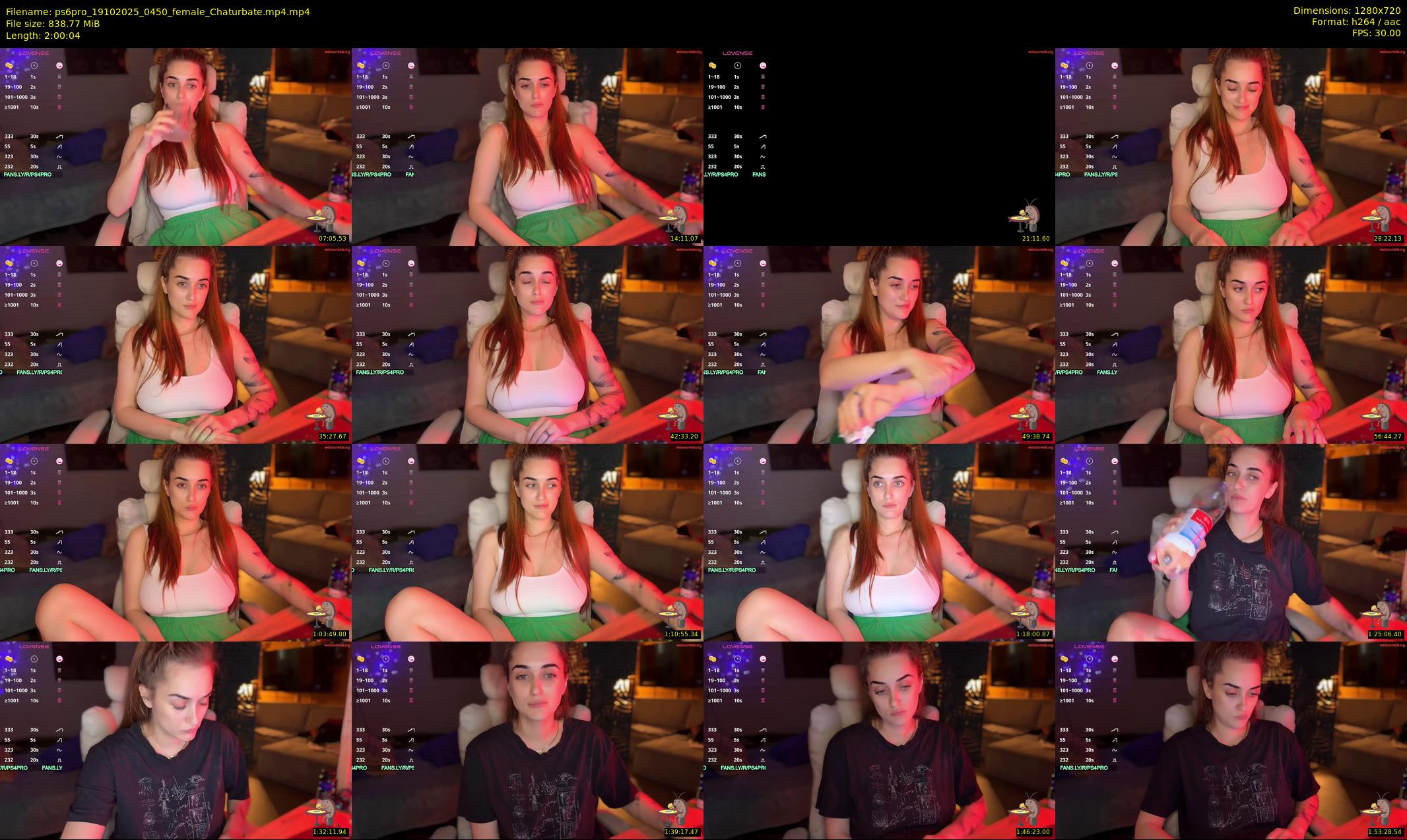 ps6pro — 121 minute Chaturbate female cam show recording, 720p, Oct 19, 2025