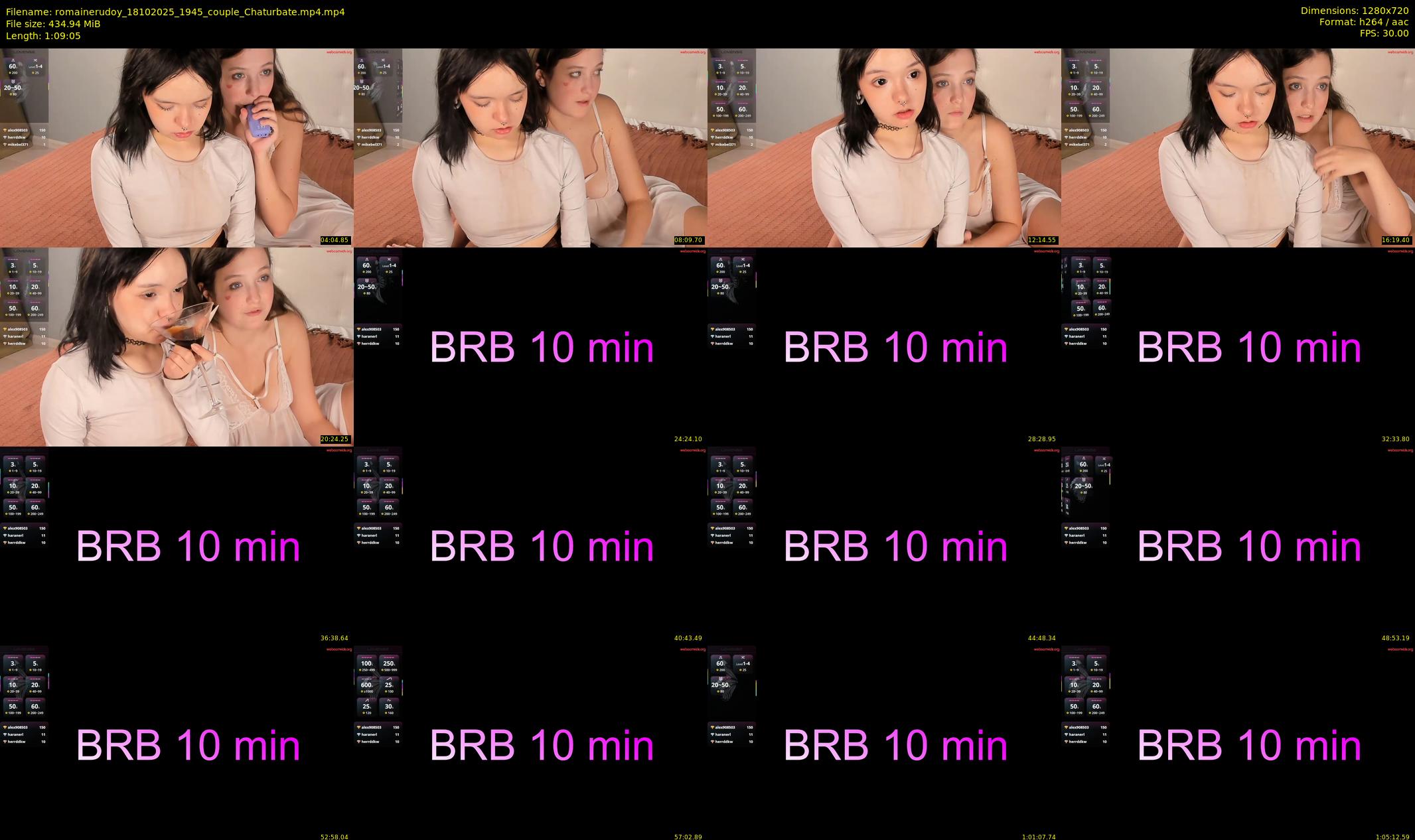 romainerudoy — 70 minute Chaturbate female cam show recording, 720p, Oct 18, 2025