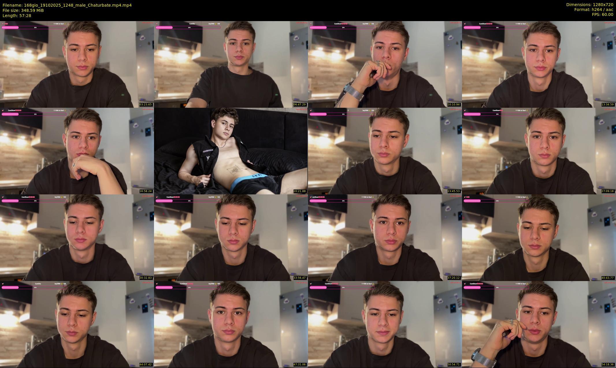 168gio — 58 minute Chaturbate male cam show recording, 720p, Oct 19, 2025