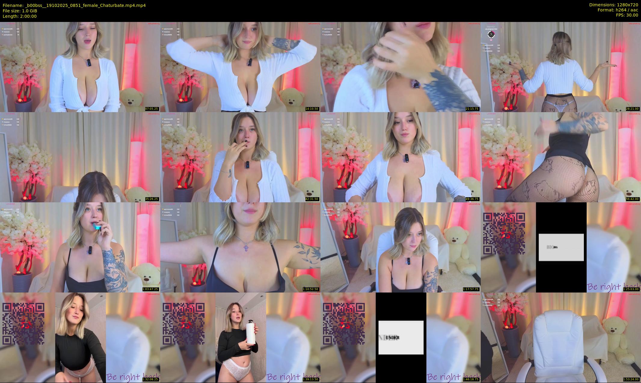 _b00bss_ — 120 minute Chaturbate female cam show recording, 720p, Oct 19, 2025
