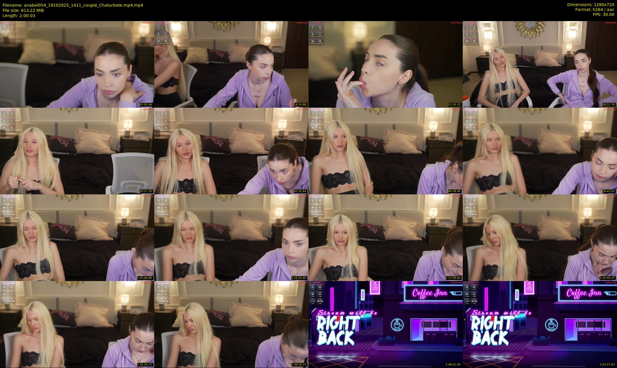 anabel054 — 121 minute Chaturbate female cam show recording, 720p, Oct 19, 2025
