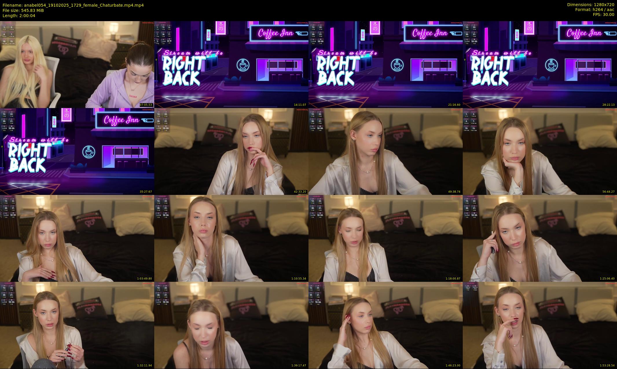 anabel054 — 121 minute Chaturbate female cam show recording, 720p, Oct 19, 2025