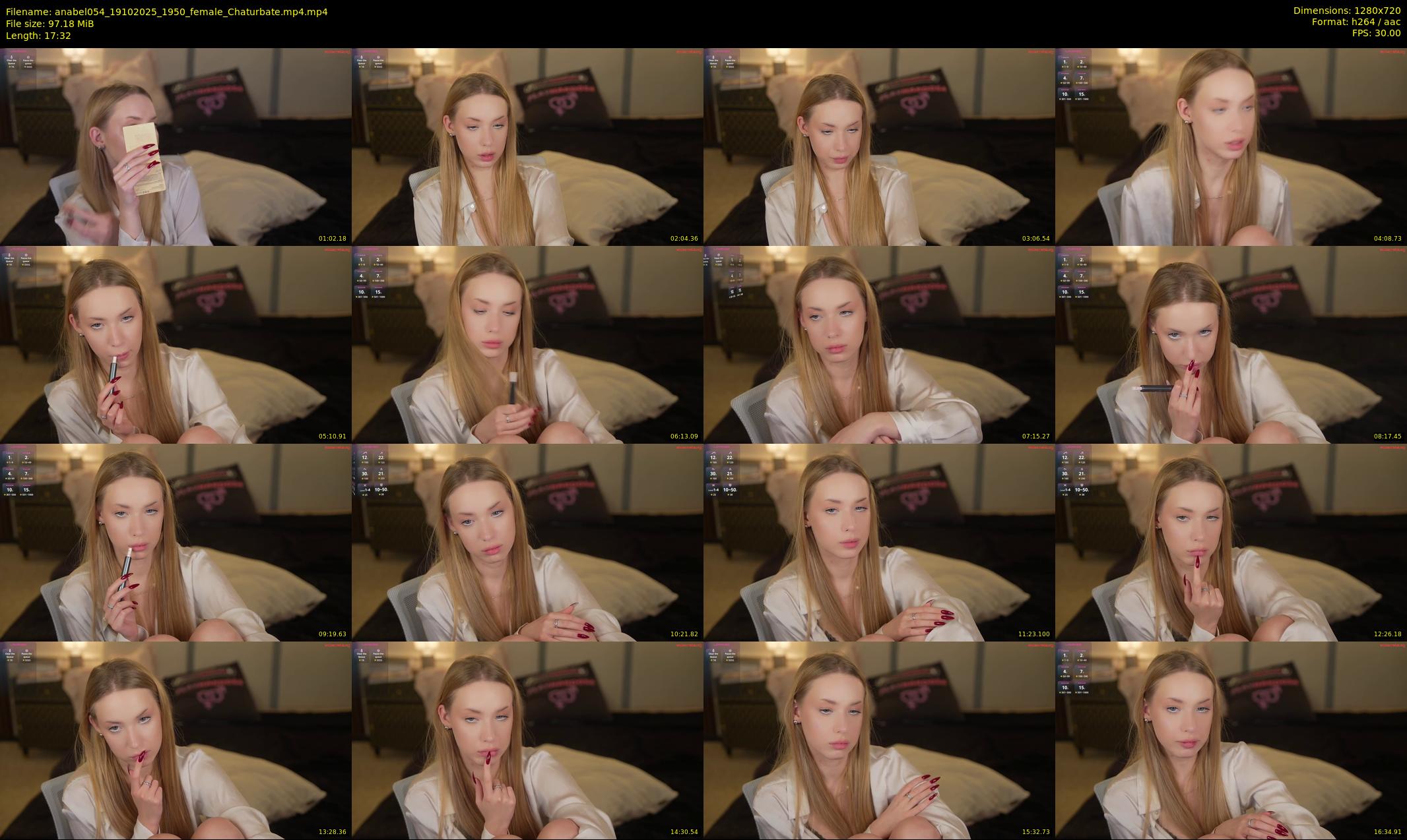 anabel054 — 18 minute Chaturbate female cam show recording, 720p, Oct 19, 2025