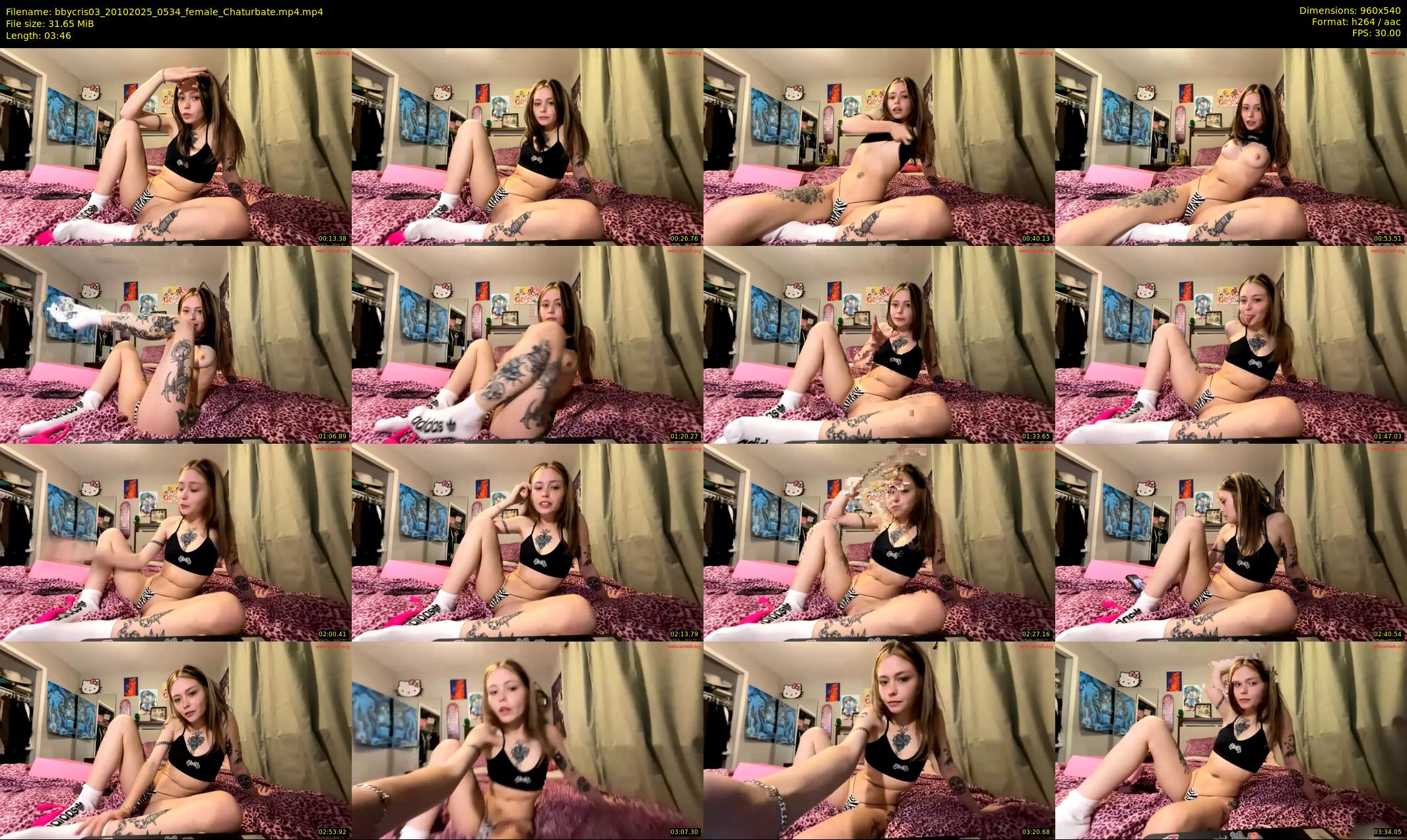 bbycris03 — 4 minute Chaturbate female cam show recording, 480p, Oct 20, 2025