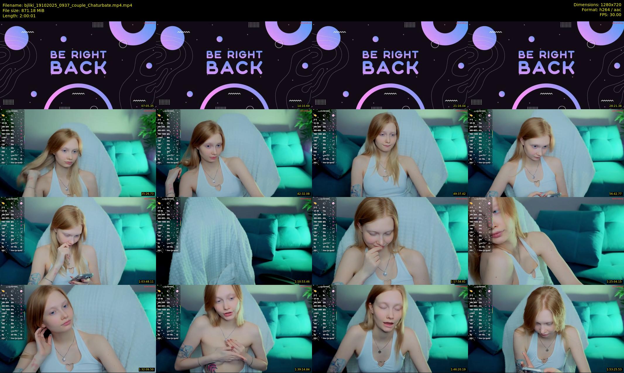 bjliki — 121 minute Chaturbate couple cam show recording, 720p, Oct 19, 2025