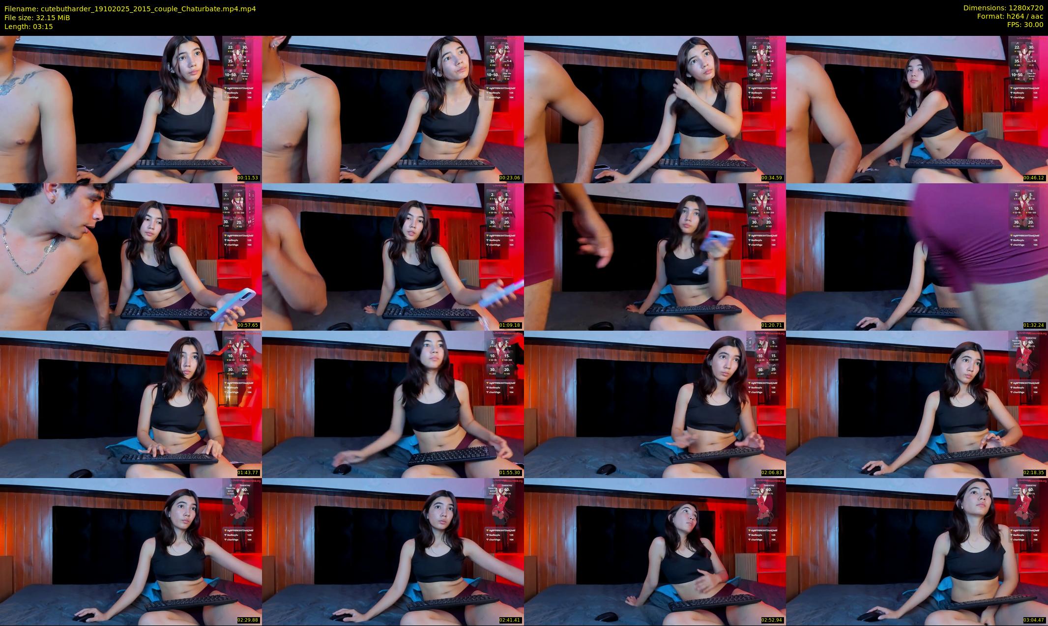 cutebutharder — 4 minute Chaturbate couple cam show recording, 720p, Oct 19, 2025