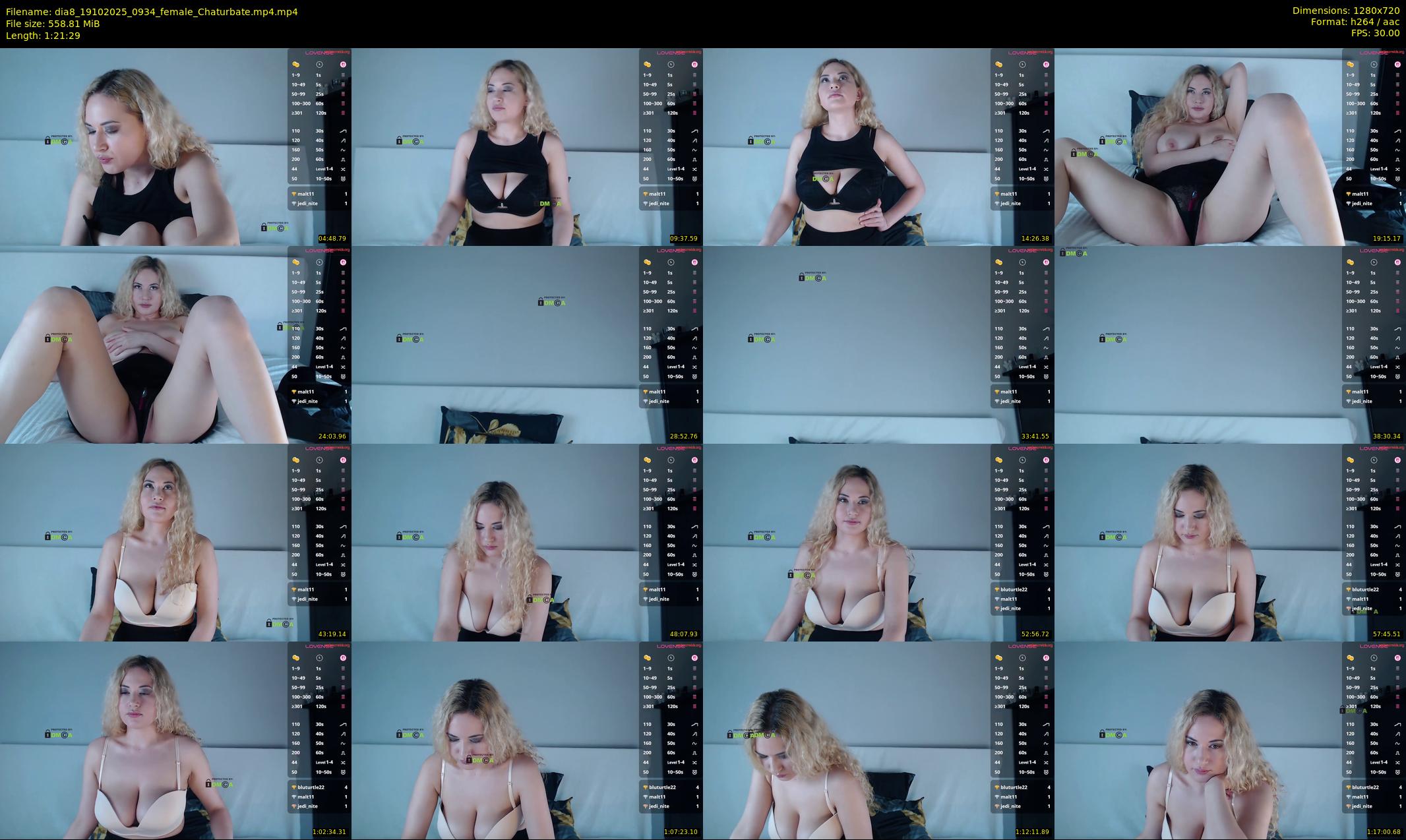 dia8 — 82 minute Chaturbate female cam show recording, 720p, Oct 19, 2025