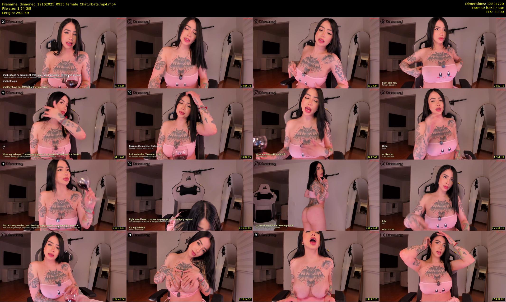 dinaoneg — 121 minute Chaturbate female cam show recording, 720p, Oct 19, 2025