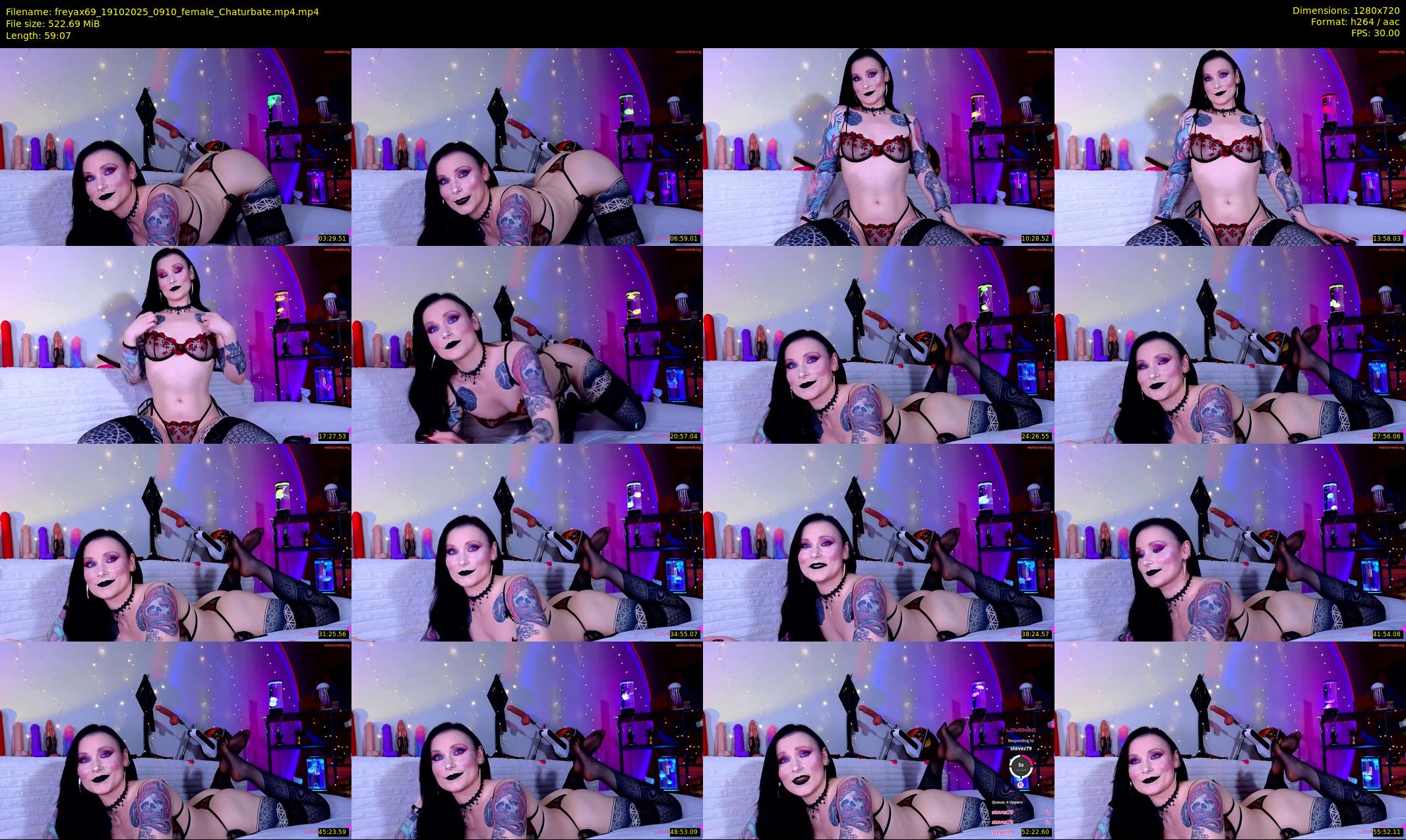 freyax69 — 60 minute Chaturbate female cam show recording, 720p, Oct 19, 2025