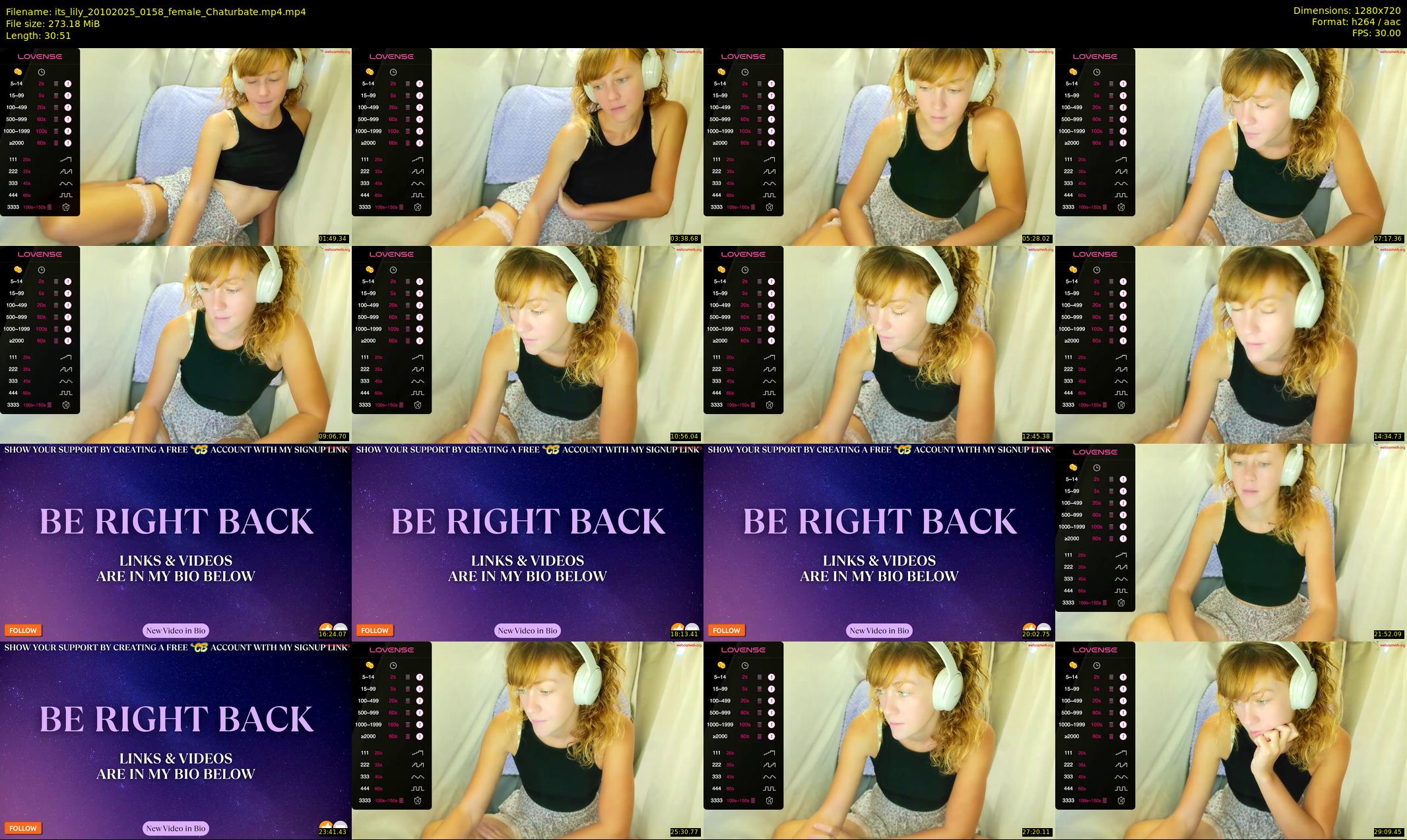 its_lily — 31 minute Chaturbate female cam show recording, 720p, Oct 20, 2025