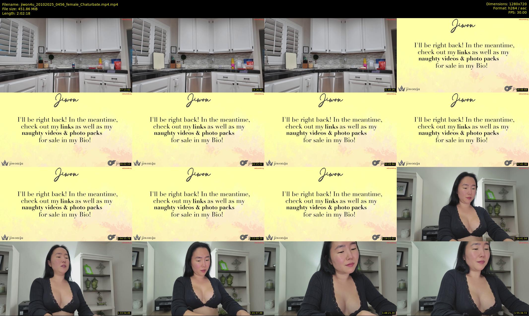jiwon4u — 123 minute Chaturbate female cam show recording, 720p, Oct 20, 2025