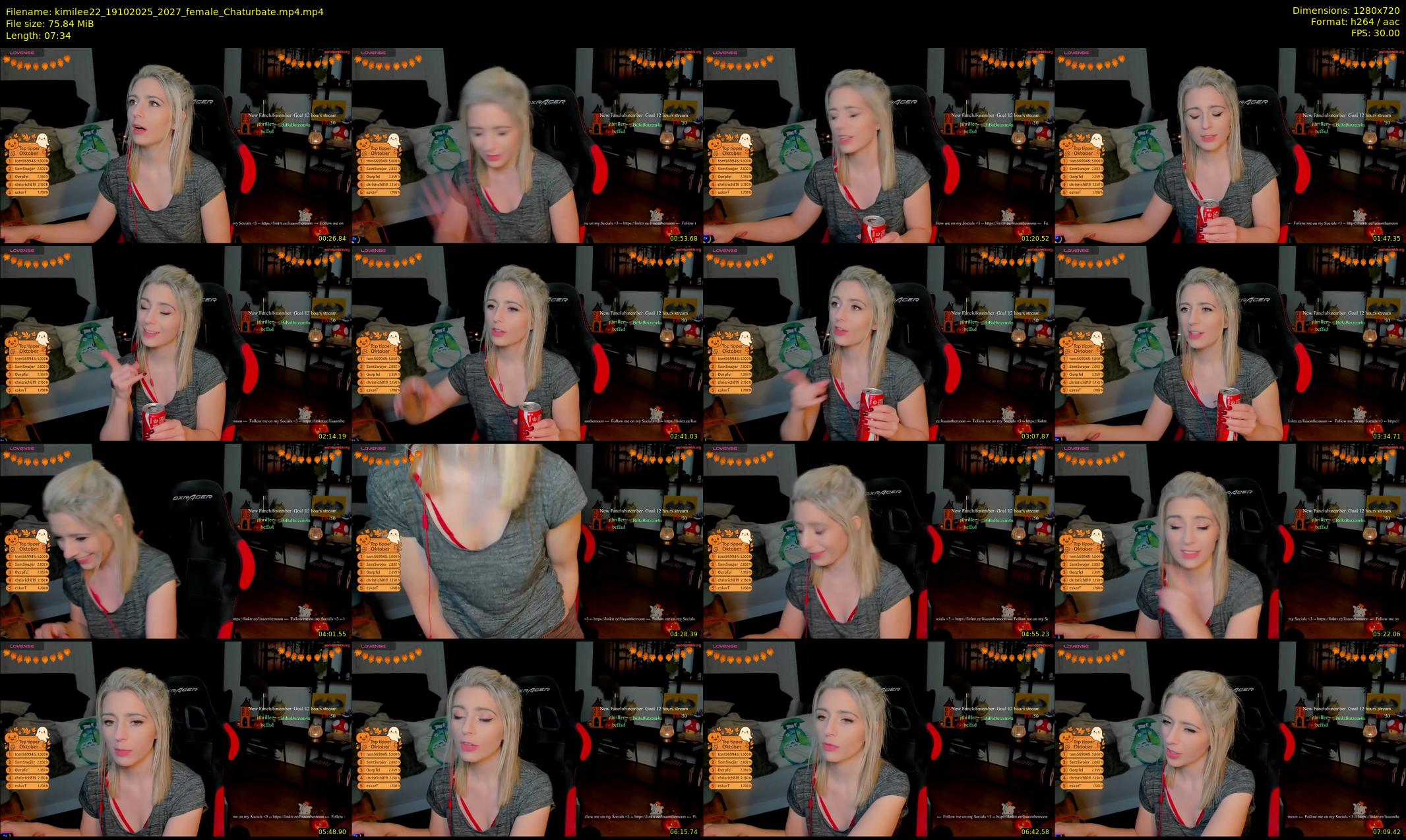 kimilee22 — 8 minute Chaturbate female cam show recording, 720p, Oct 19, 2025