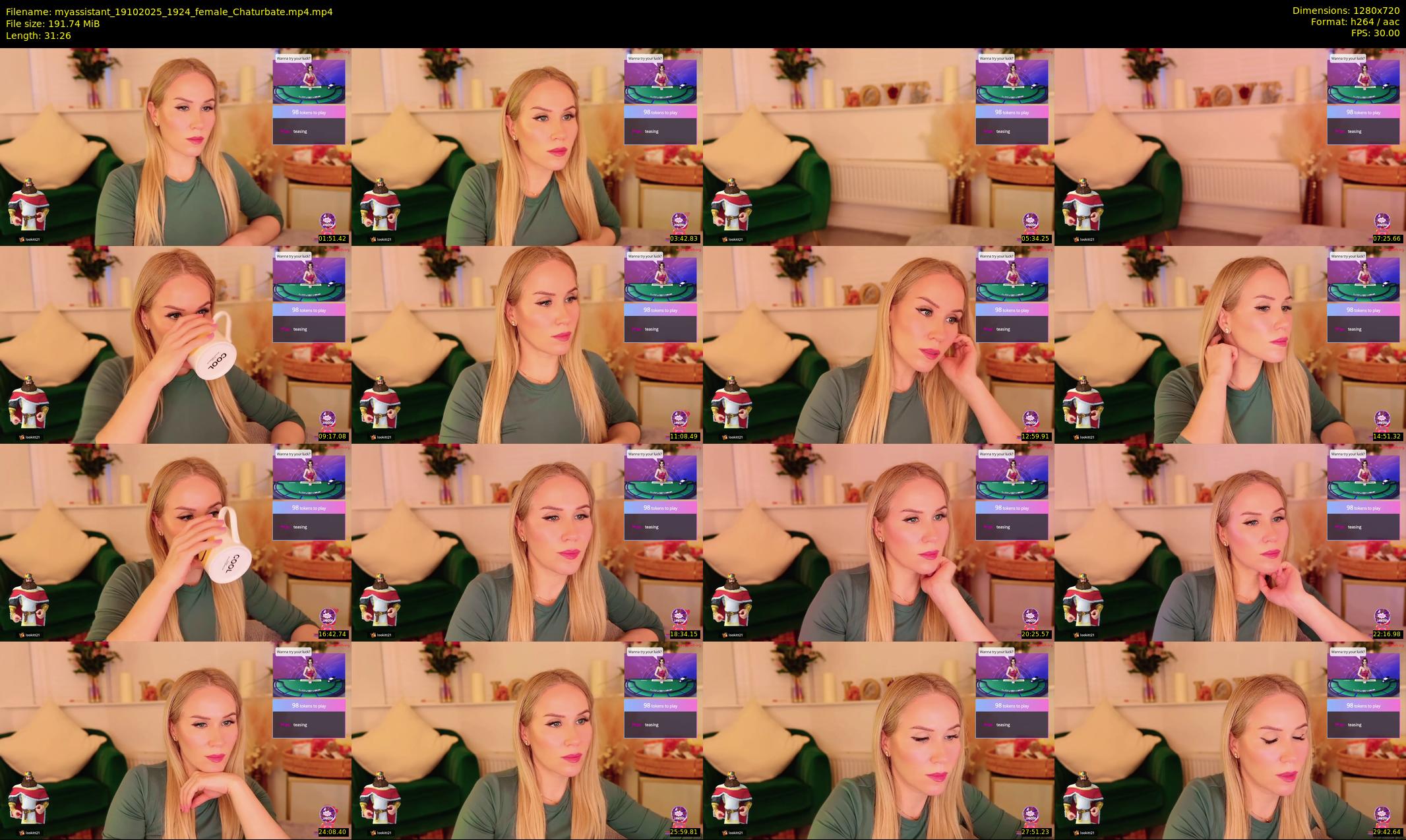 myassistant — 32 minute Chaturbate female cam show recording, 720p, Oct 19, 2025
