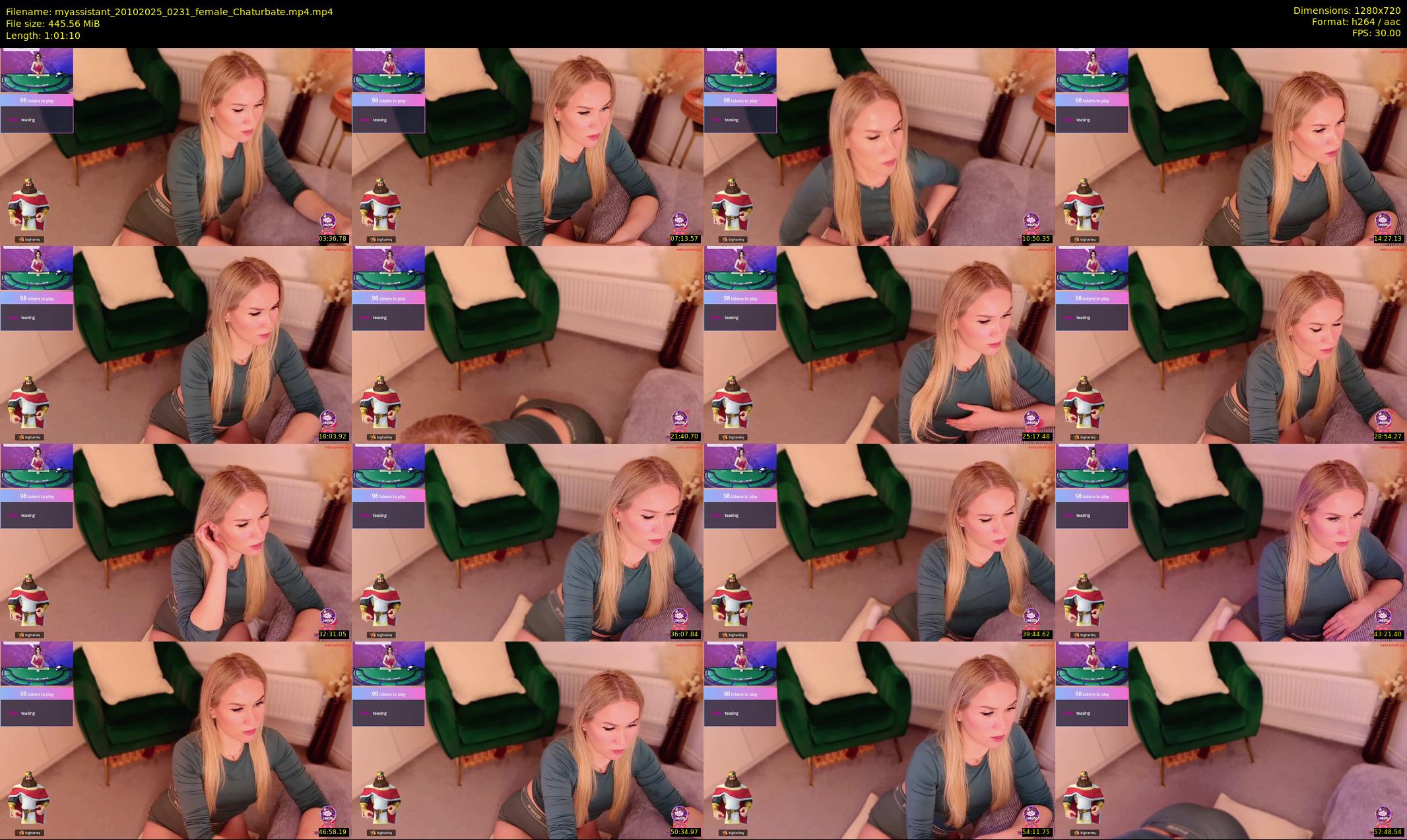 myassistant — 62 minute Chaturbate female cam show recording, 720p, Oct 20, 2025