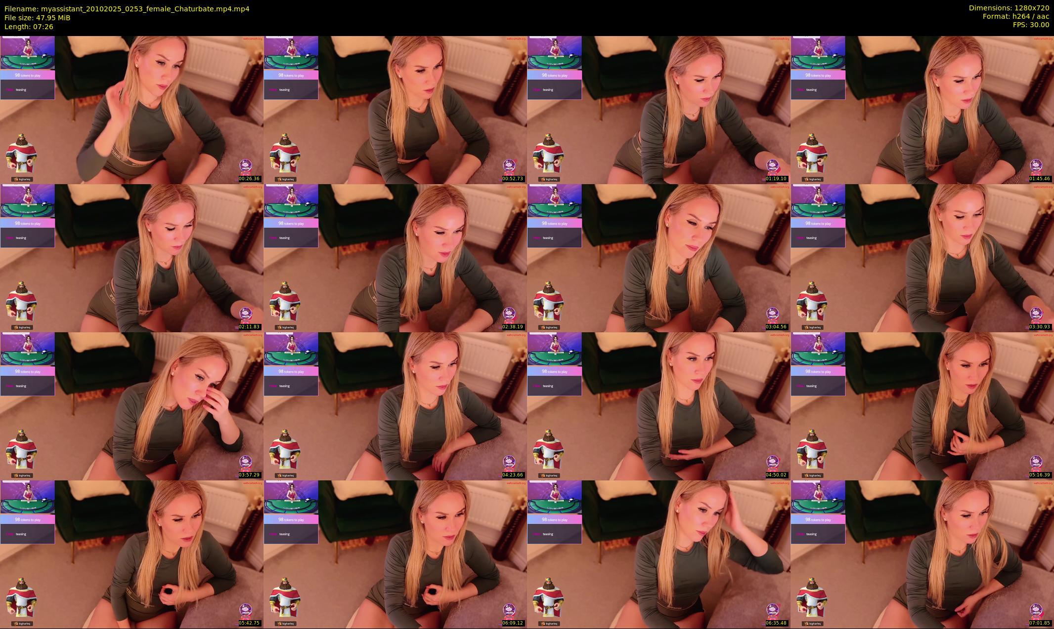 myassistant — 8 minute Chaturbate female cam show recording, 720p, Oct 20, 2025