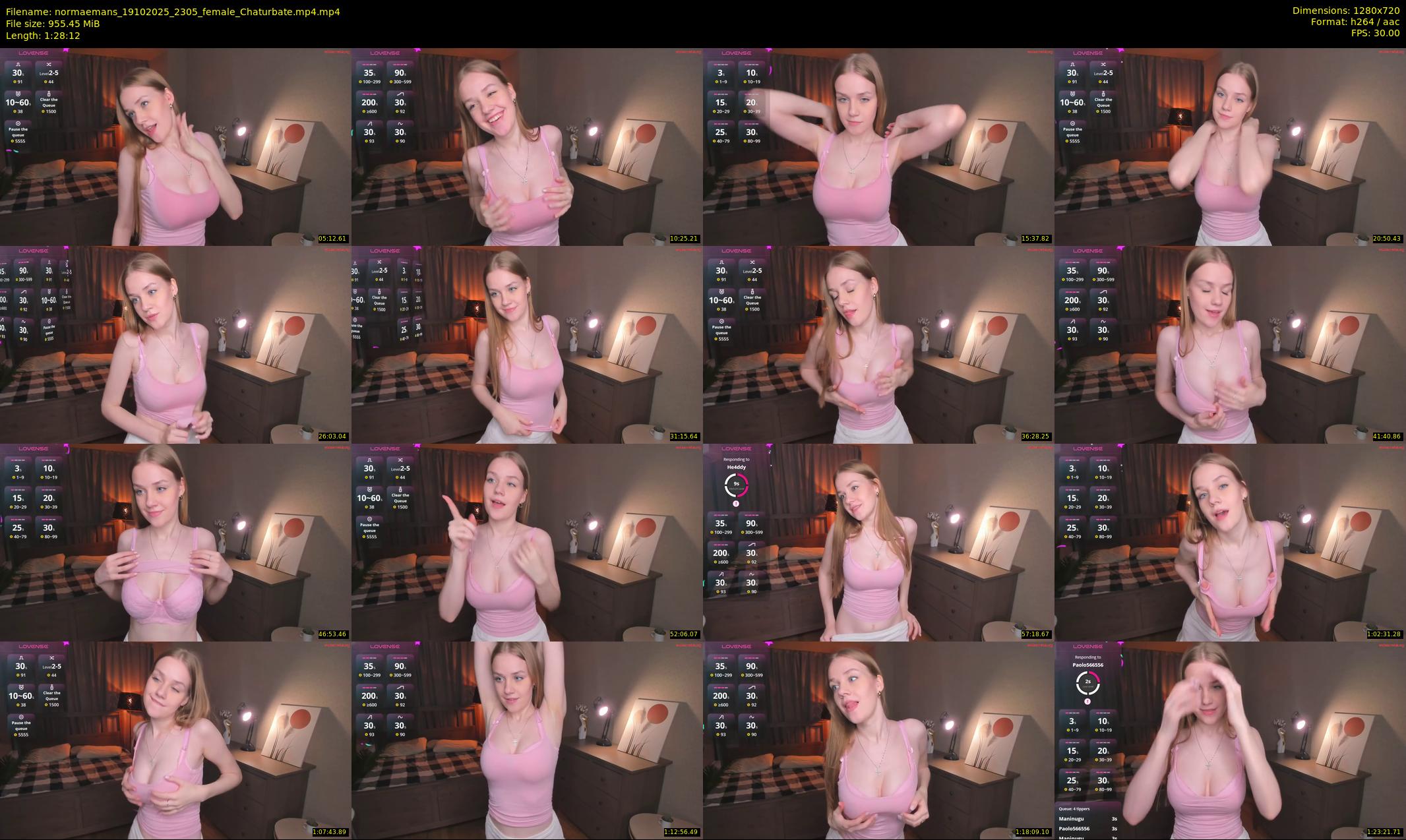 normaemans — 89 minute Chaturbate female cam show recording, 720p, Oct 19, 2025