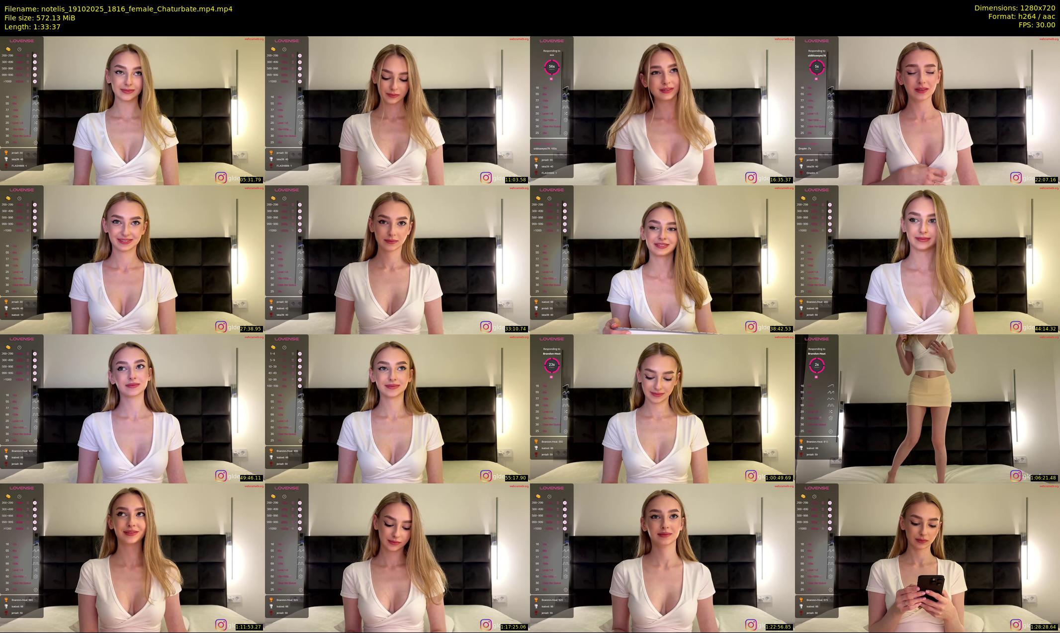 notelis — 94 minute Chaturbate female cam show recording, 720p, Oct 19, 2025
