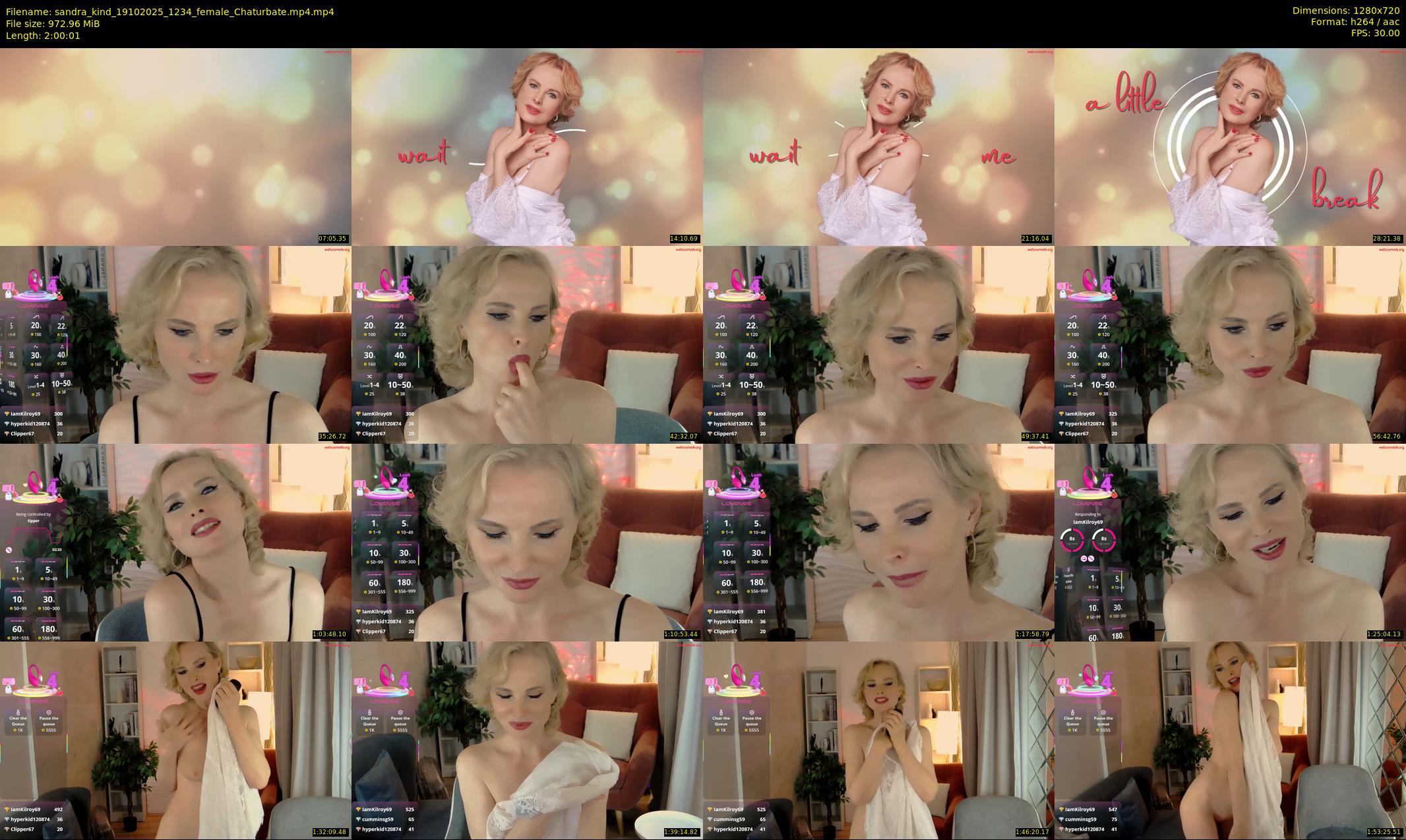 sandra_kind — 121 minute Chaturbate female cam show recording, 720p, Oct 19, 2025