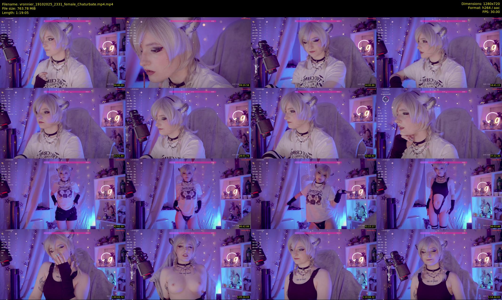 vronnier — 80 minute Chaturbate female cam show recording, 720p, Oct 19, 2025