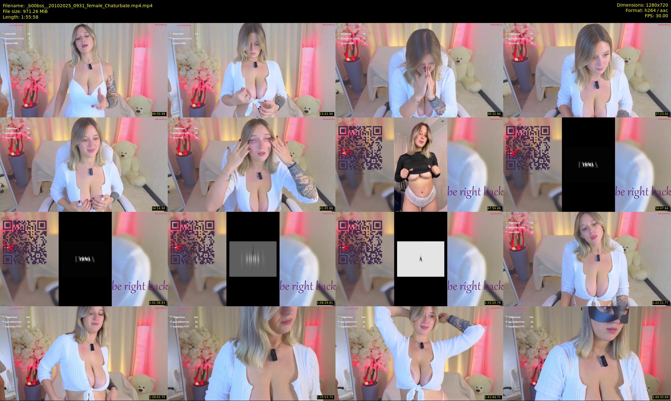 _b00bss_ — 116 minute Chaturbate female cam show recording, 720p, Oct 20, 2025