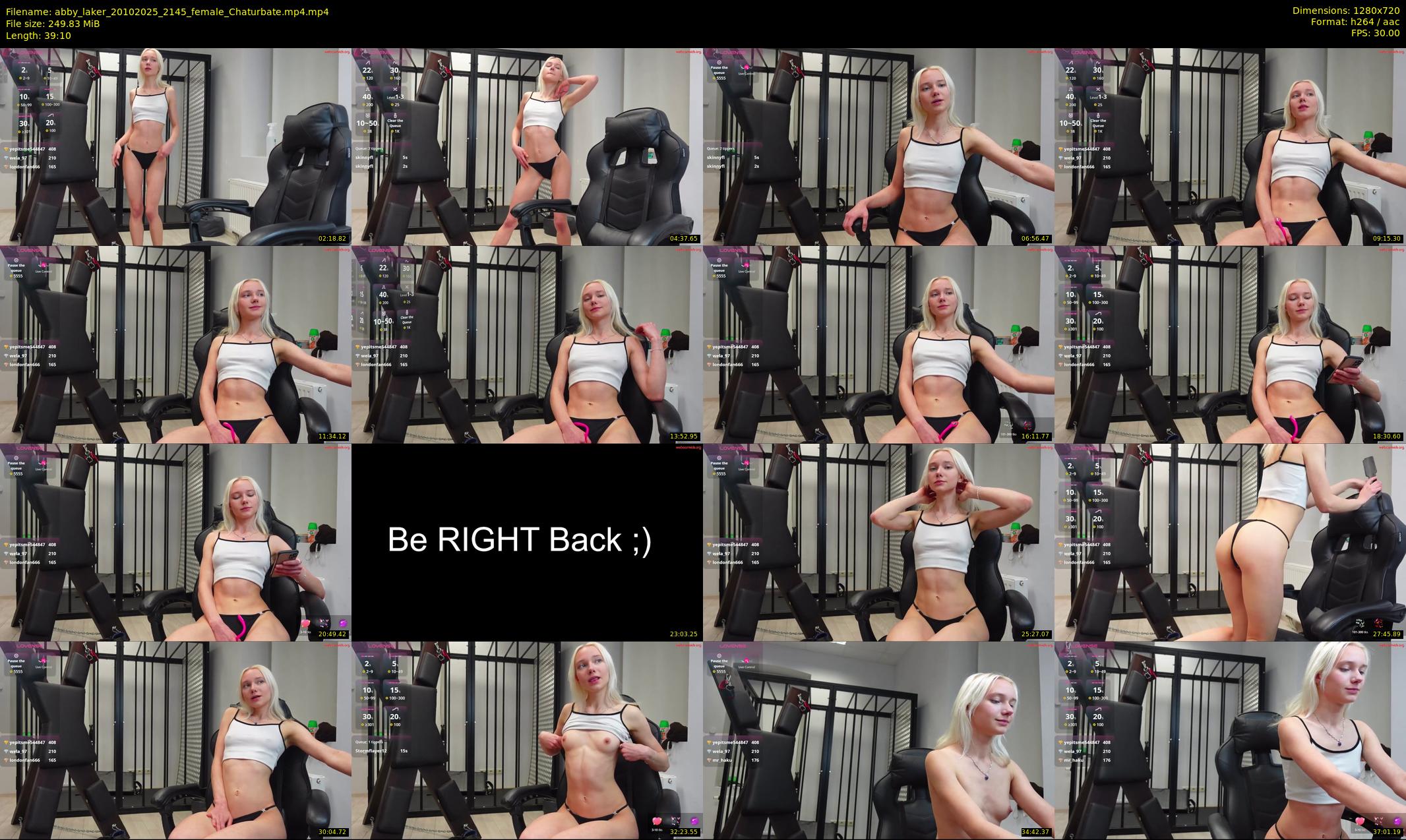 abby_laker — 40 minute Chaturbate female cam show recording, 720p, Oct 20, 2025
