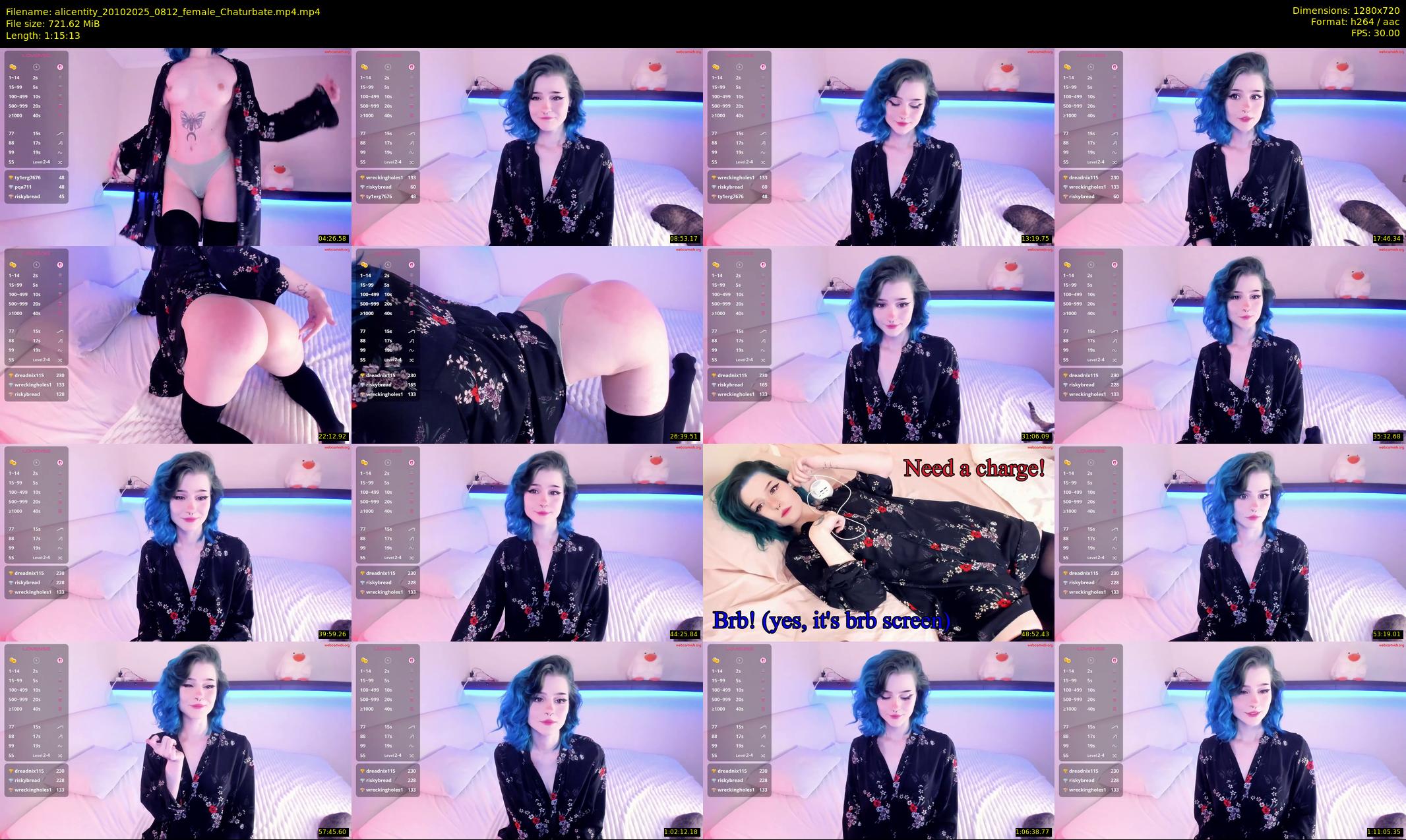 alicentity — 76 minute Chaturbate female cam show recording, 720p, Oct 20, 2025