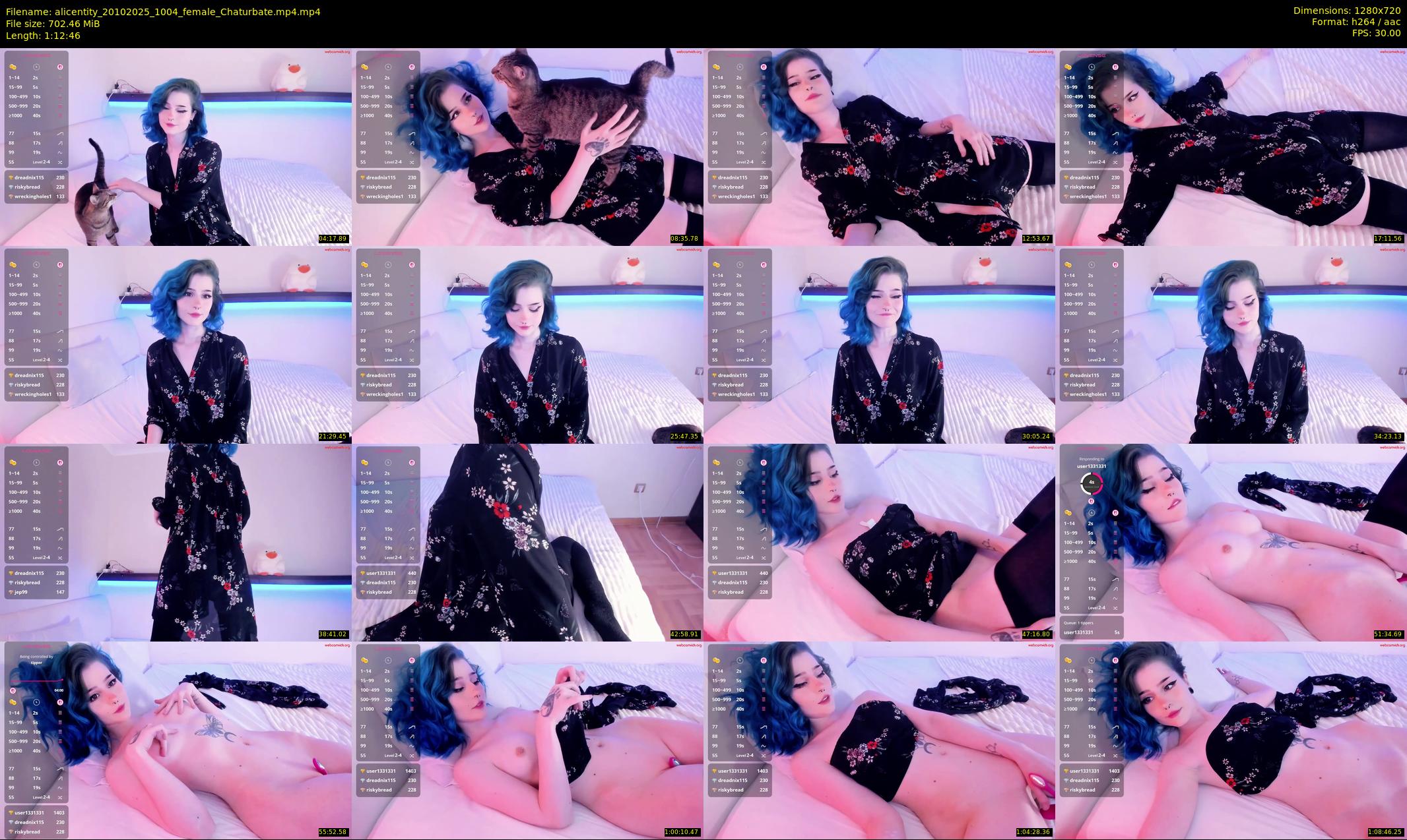 alicentity — 73 minute Chaturbate female cam show recording, 720p, Oct 20, 2025