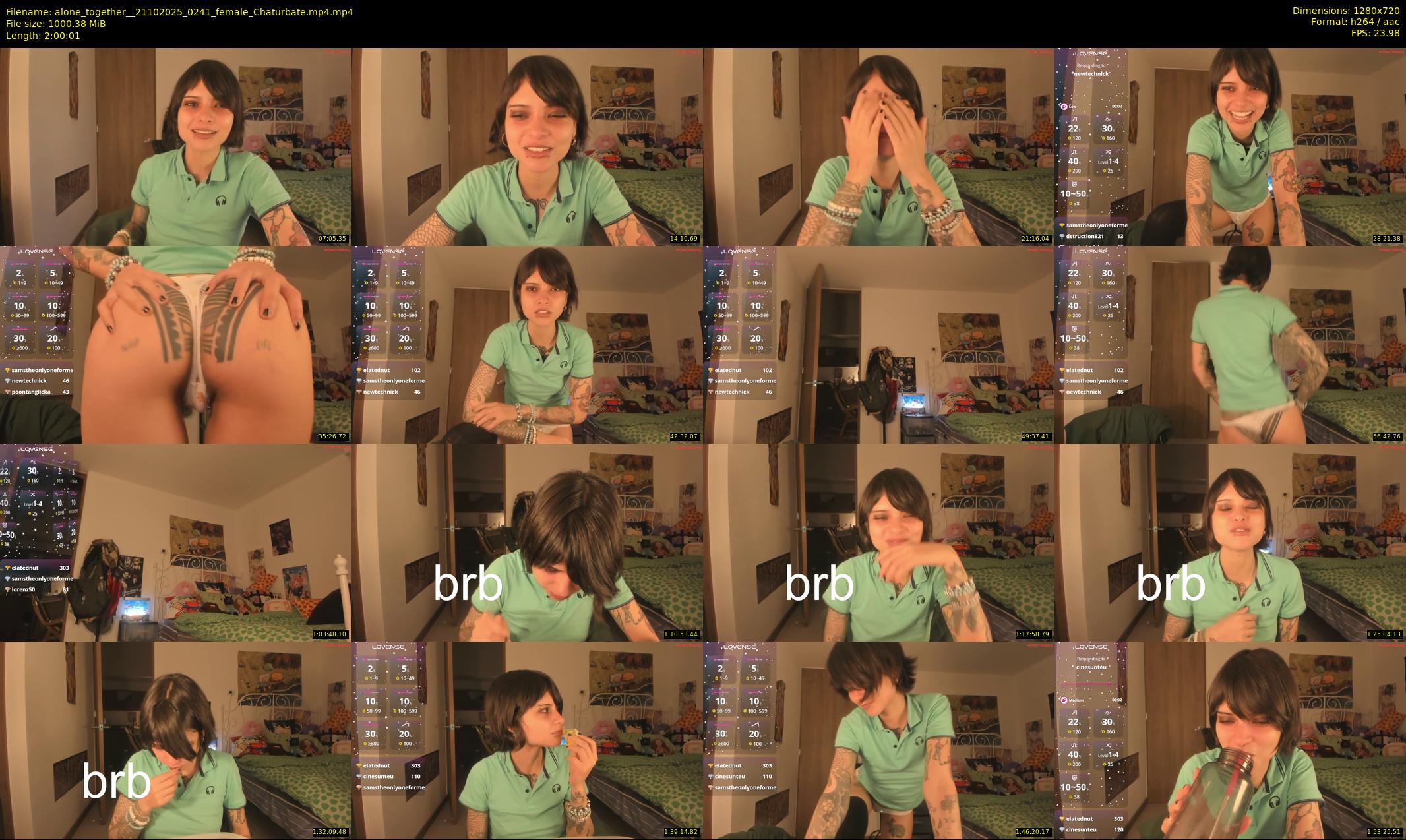 alone_together_ — 121 minute Chaturbate female cam show recording, 720p, Oct 21, 2025