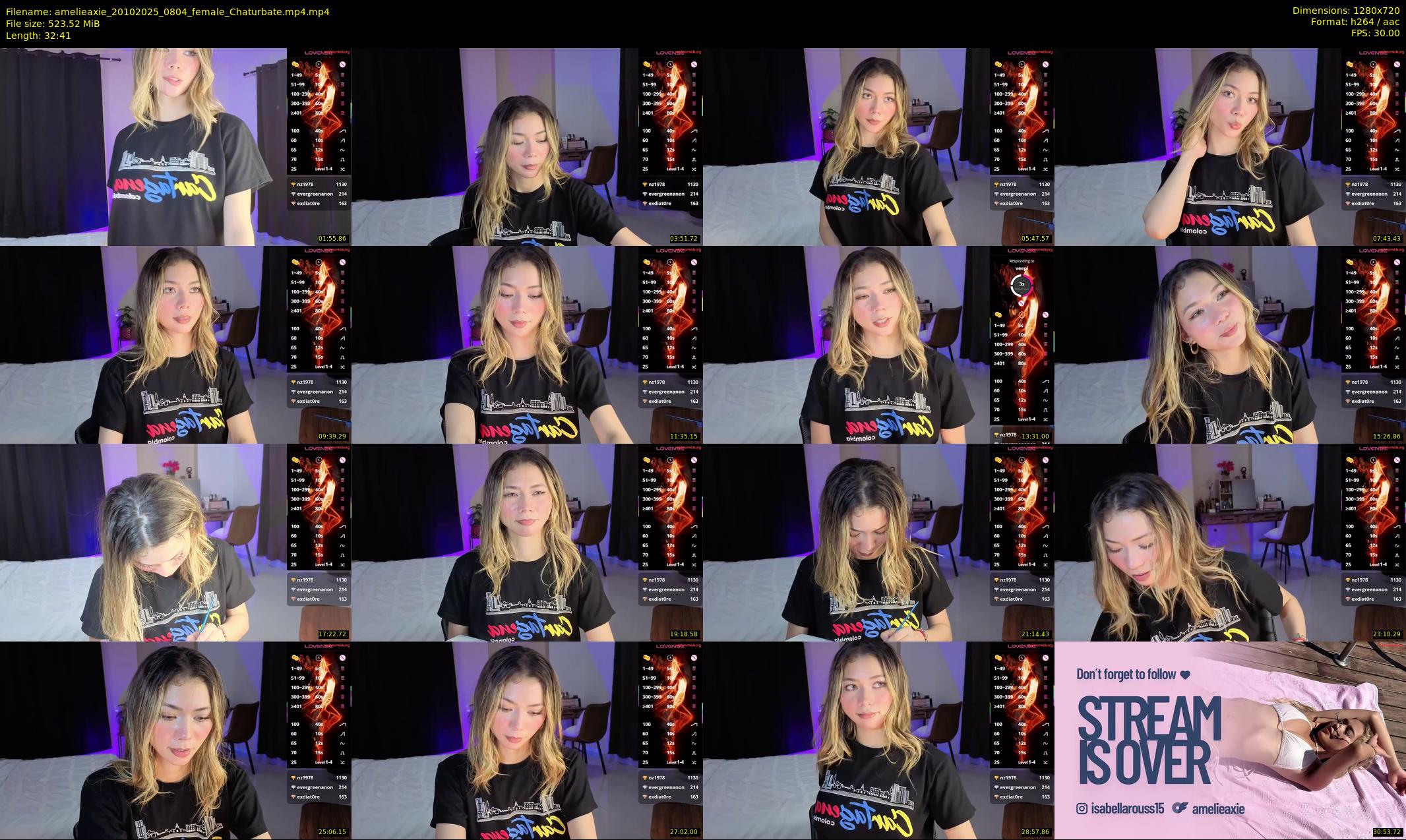 amelieaxie — 33 minute Chaturbate female cam show recording, 720p, Oct 20, 2025