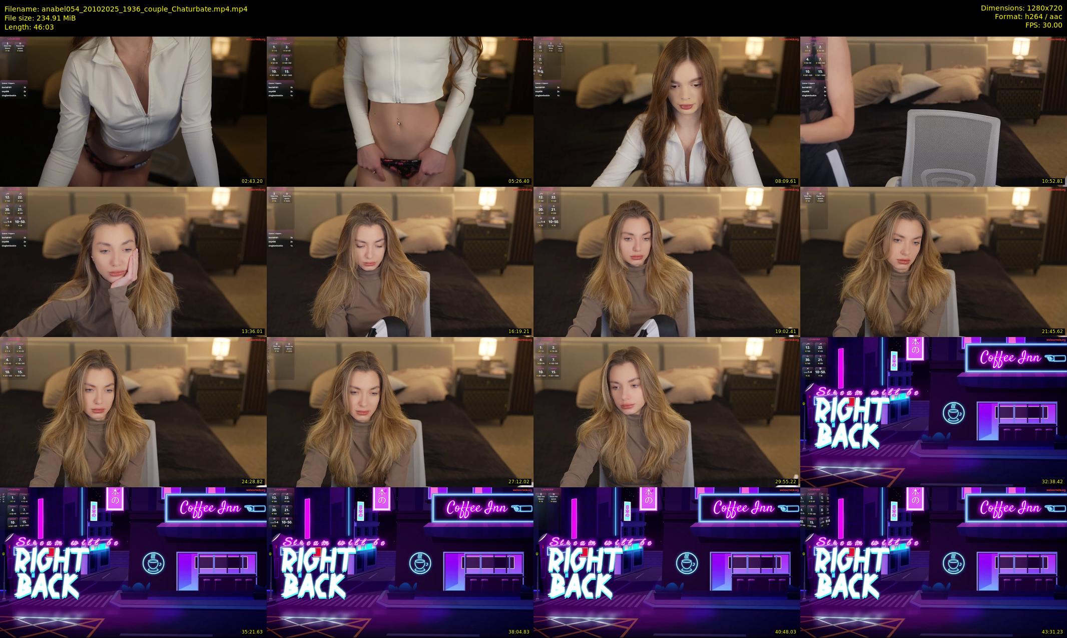 anabel054 — 47 minute Chaturbate female cam show recording, 720p, Oct 20, 2025