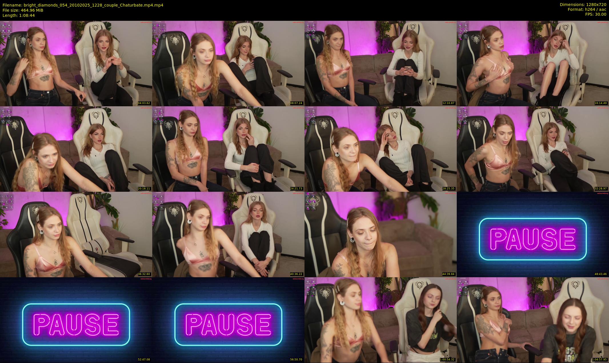 bright_diamonds_054 — 69 minute Chaturbate couple cam show recording, 720p, Oct 20, 2025