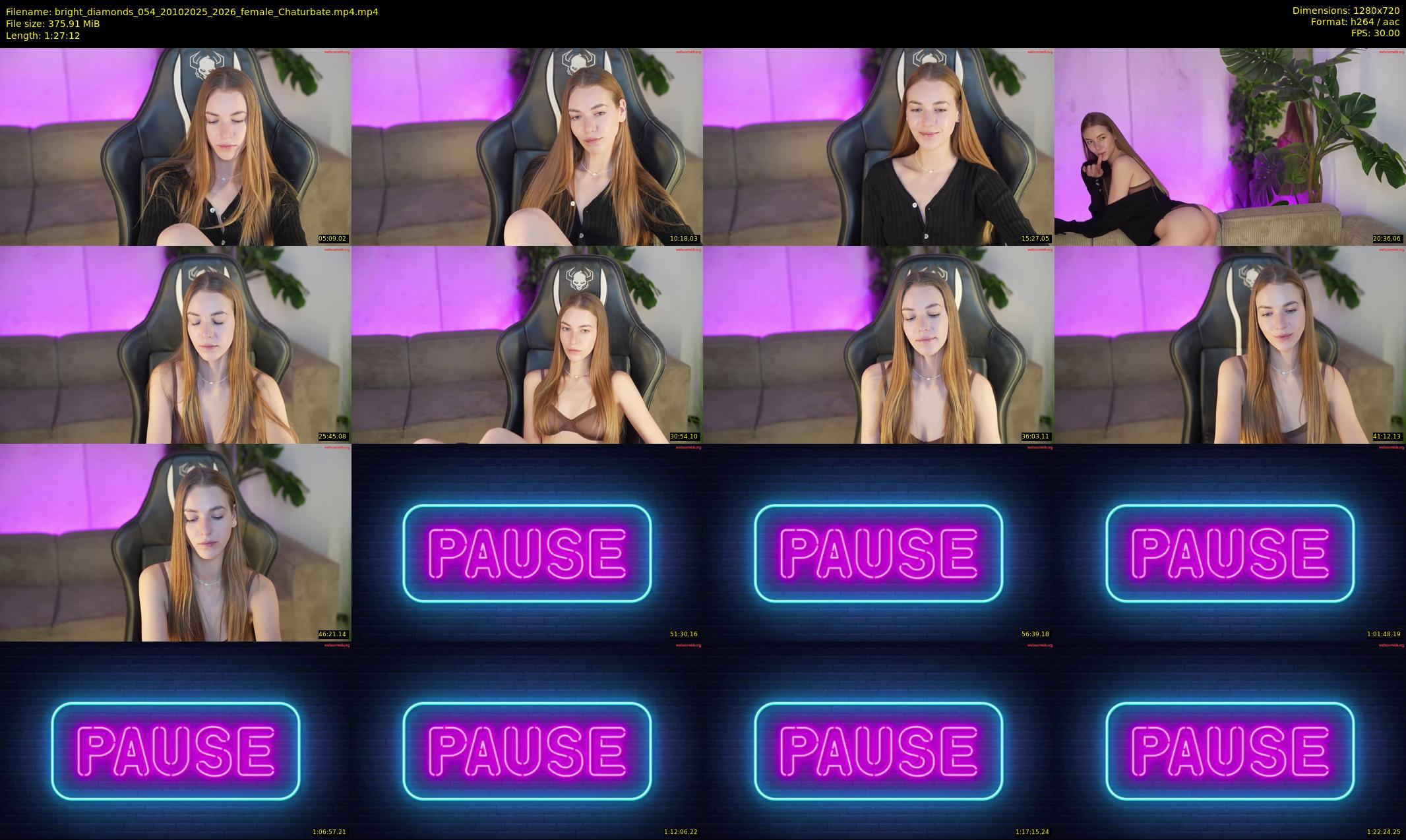 bright_diamonds_054 — 88 minute Chaturbate couple cam show recording, 720p, Oct 20, 2025