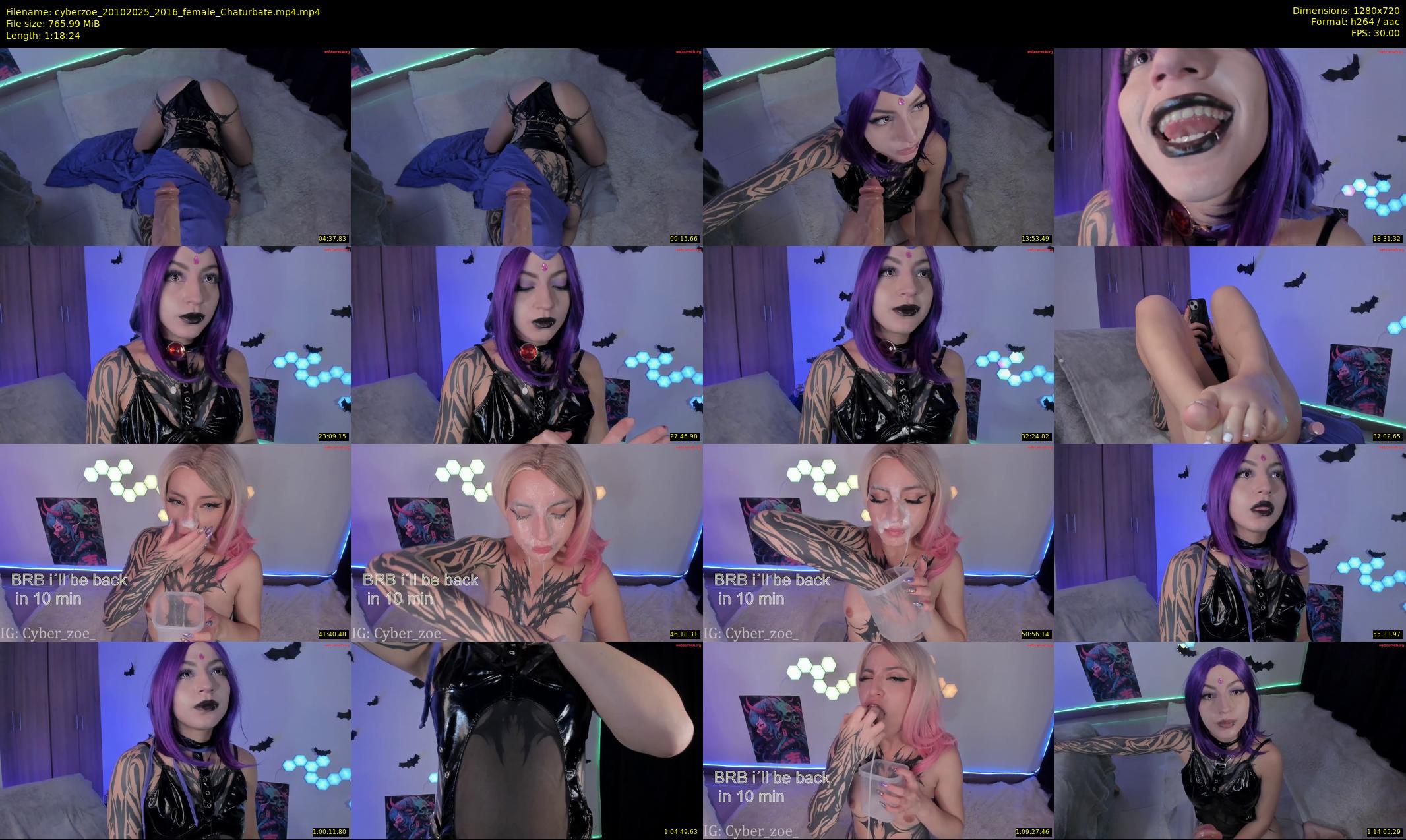 cyberzoe — 79 minute Chaturbate female cam show recording, 720p, Oct 20, 2025