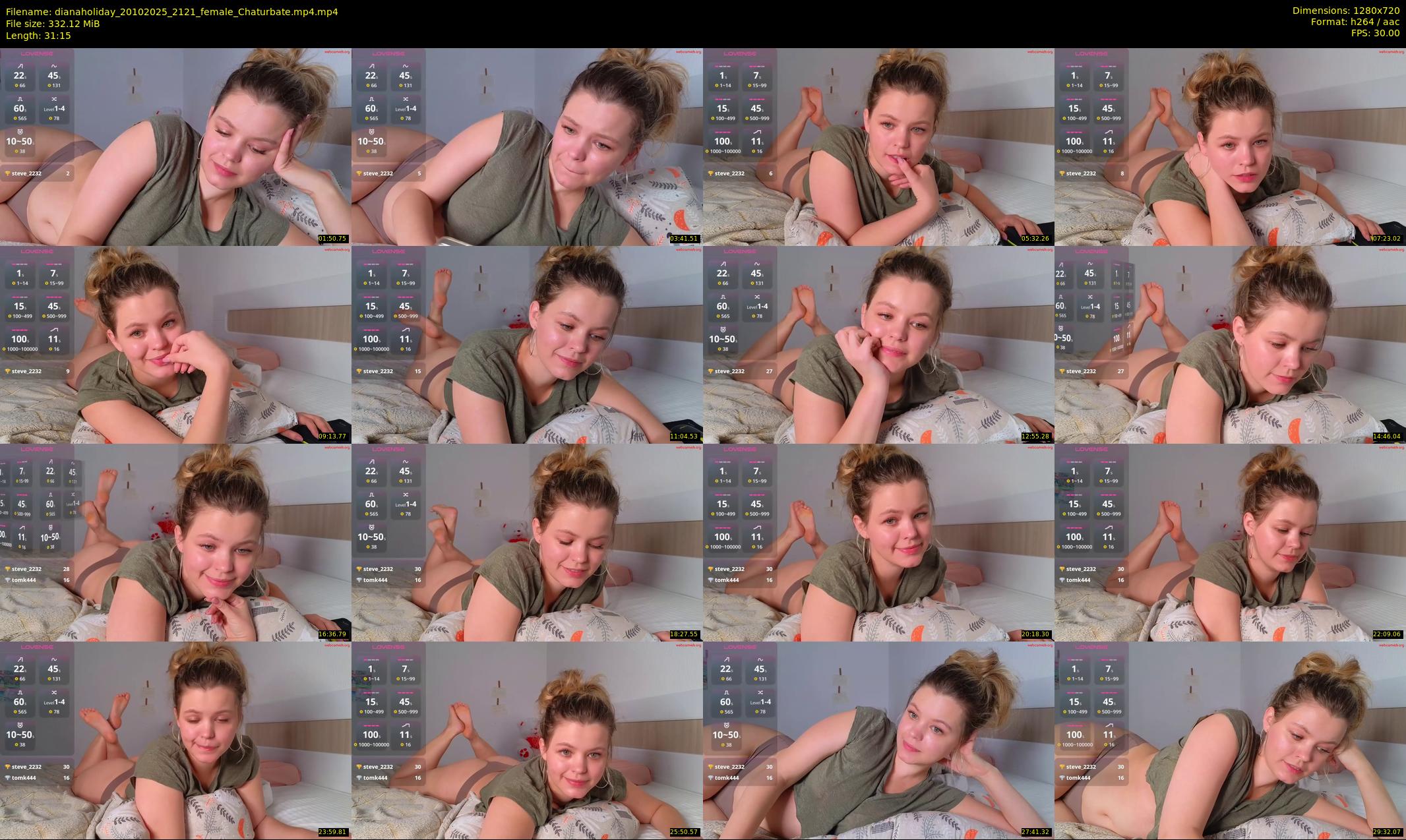 dianaholiday — 32 minute Chaturbate female cam show recording, 720p, Oct 20, 2025
