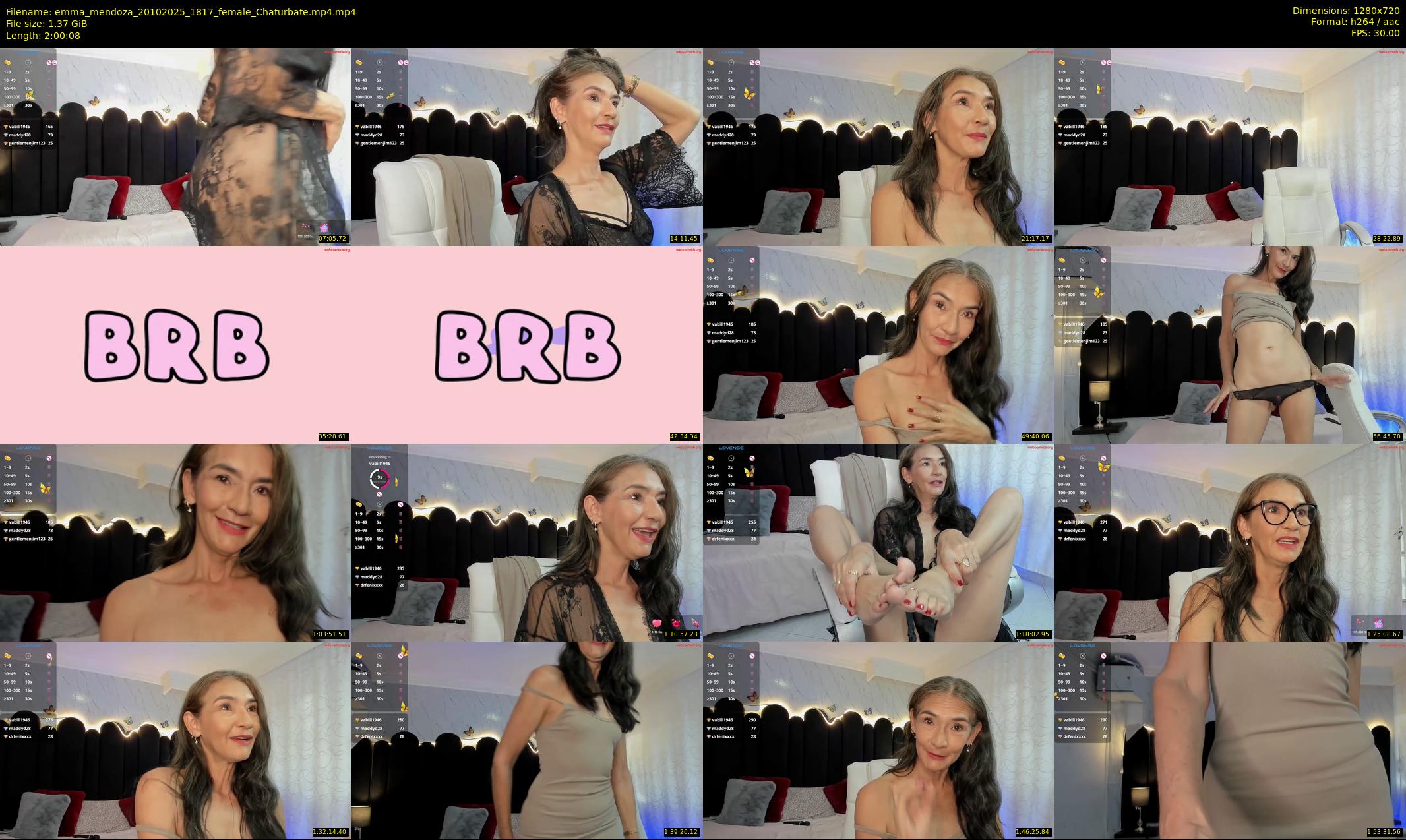 emma_mendoza — 121 minute Chaturbate female cam show recording, 720p, Oct 20, 2025
