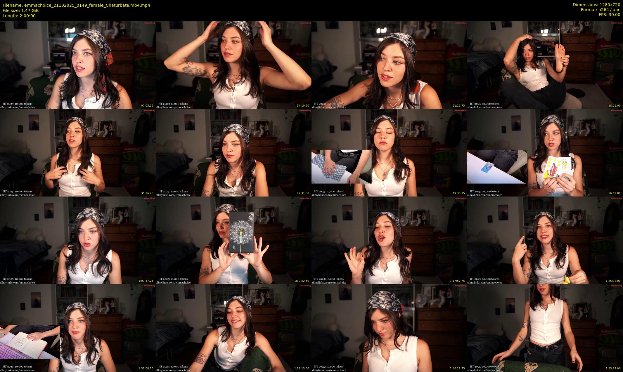 emmachoice — 120 minute Chaturbate female cam show recording, 720p, Oct 21, 2025