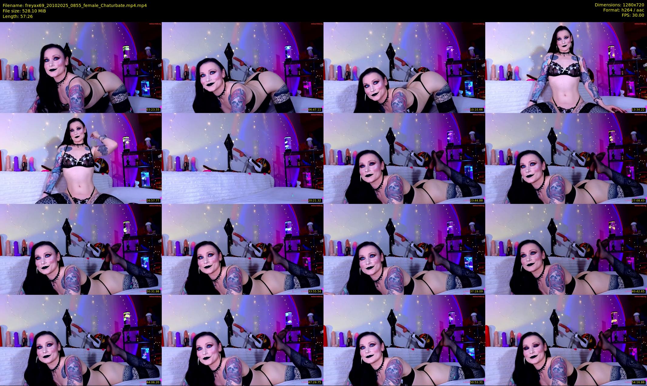 freyax69 — 58 minute Chaturbate female cam show recording, 720p, Oct 20, 2025
