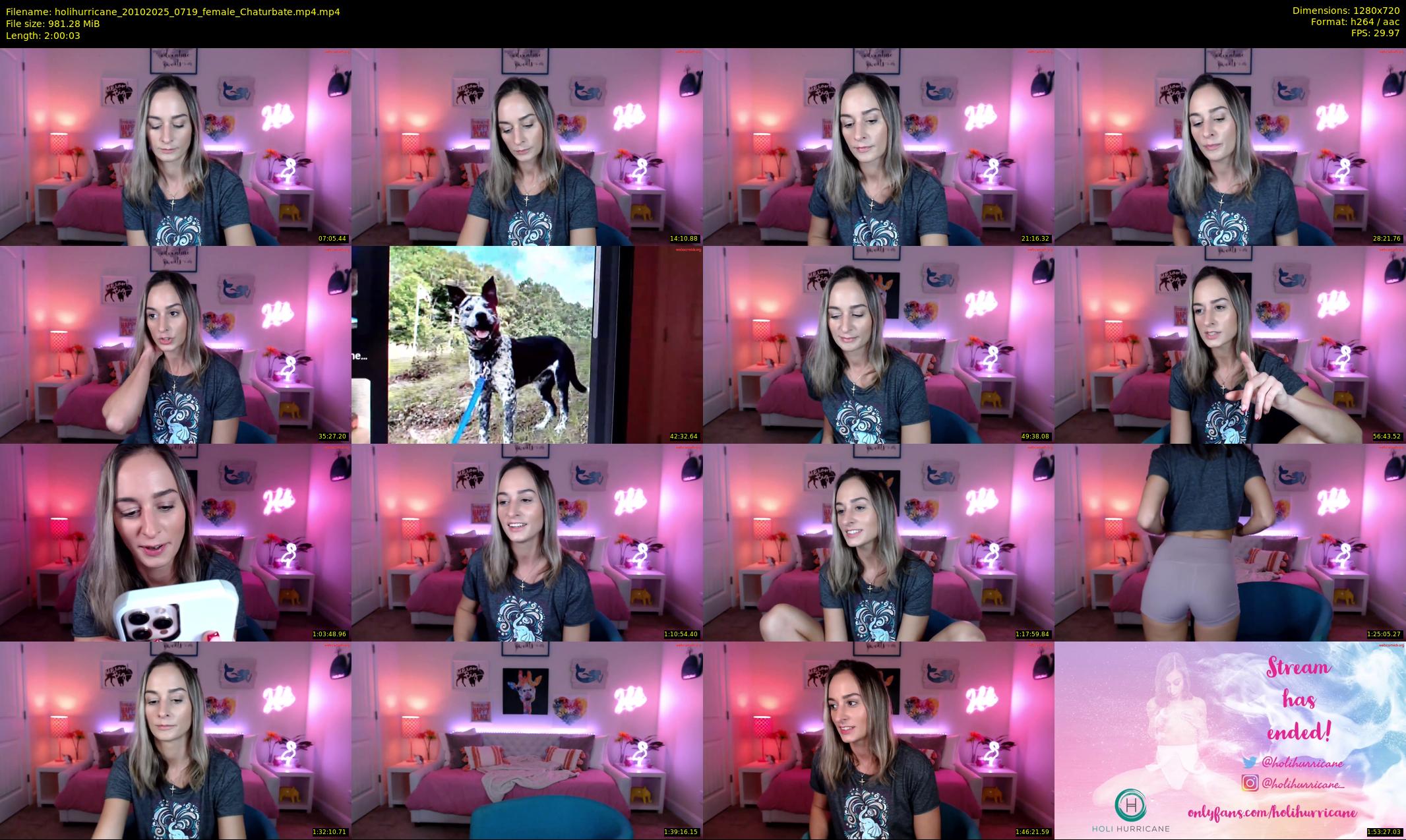 holihurricane — 121 minute Chaturbate female cam show recording, 720p, Oct 20, 2025