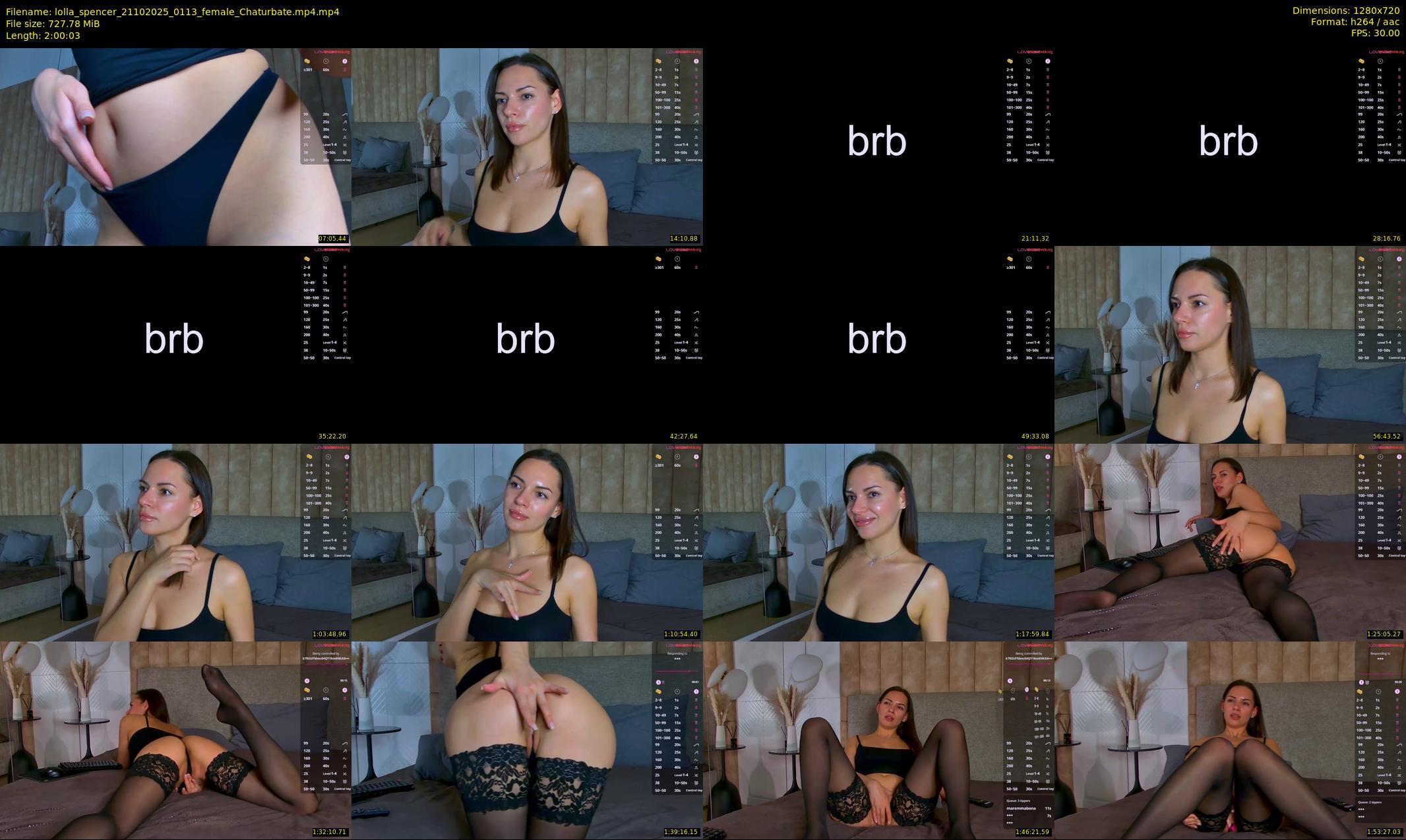 lolla_spencer — 121 minute Chaturbate female cam show recording, 720p, Oct 21, 2025