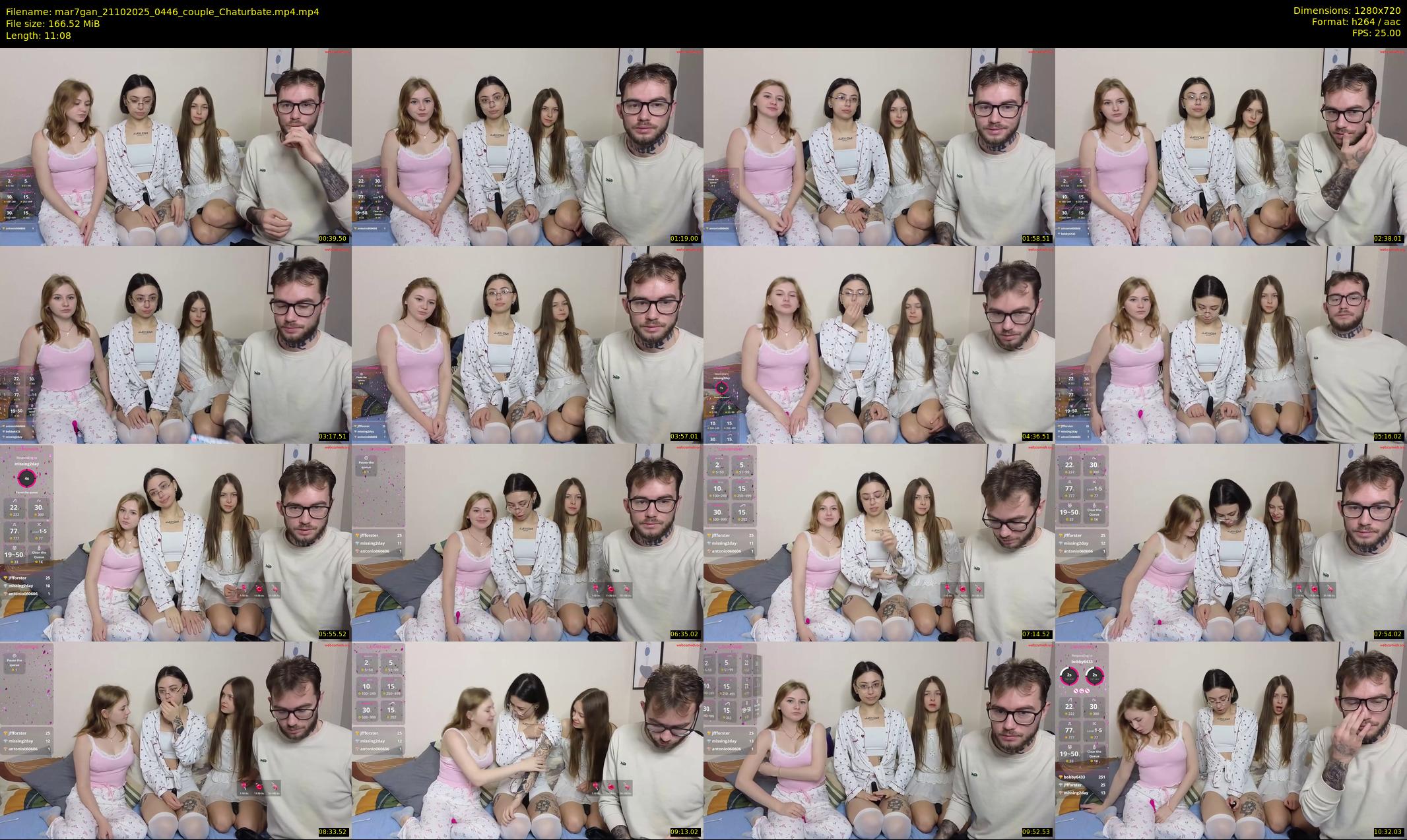 mar7gan — 12 minute Chaturbate couple cam show recording, 720p, Oct 21, 2025