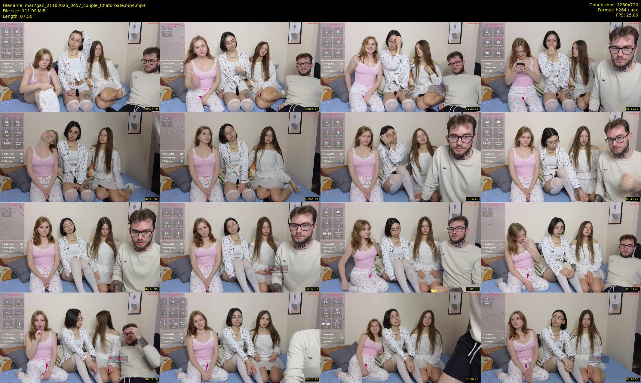 mar7gan — 8 minute Chaturbate couple cam show recording, 720p, Oct 21, 2025