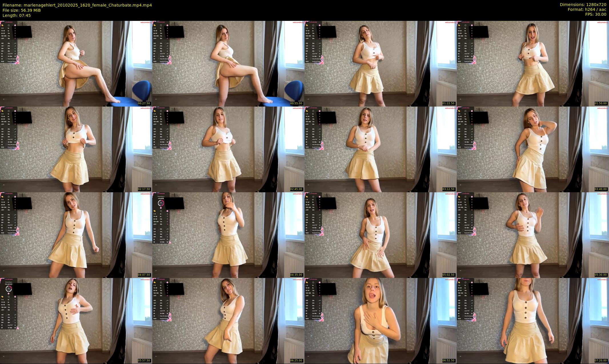 marlenagehlert — 8 minute Chaturbate female cam show recording, 720p, Oct 20, 2025