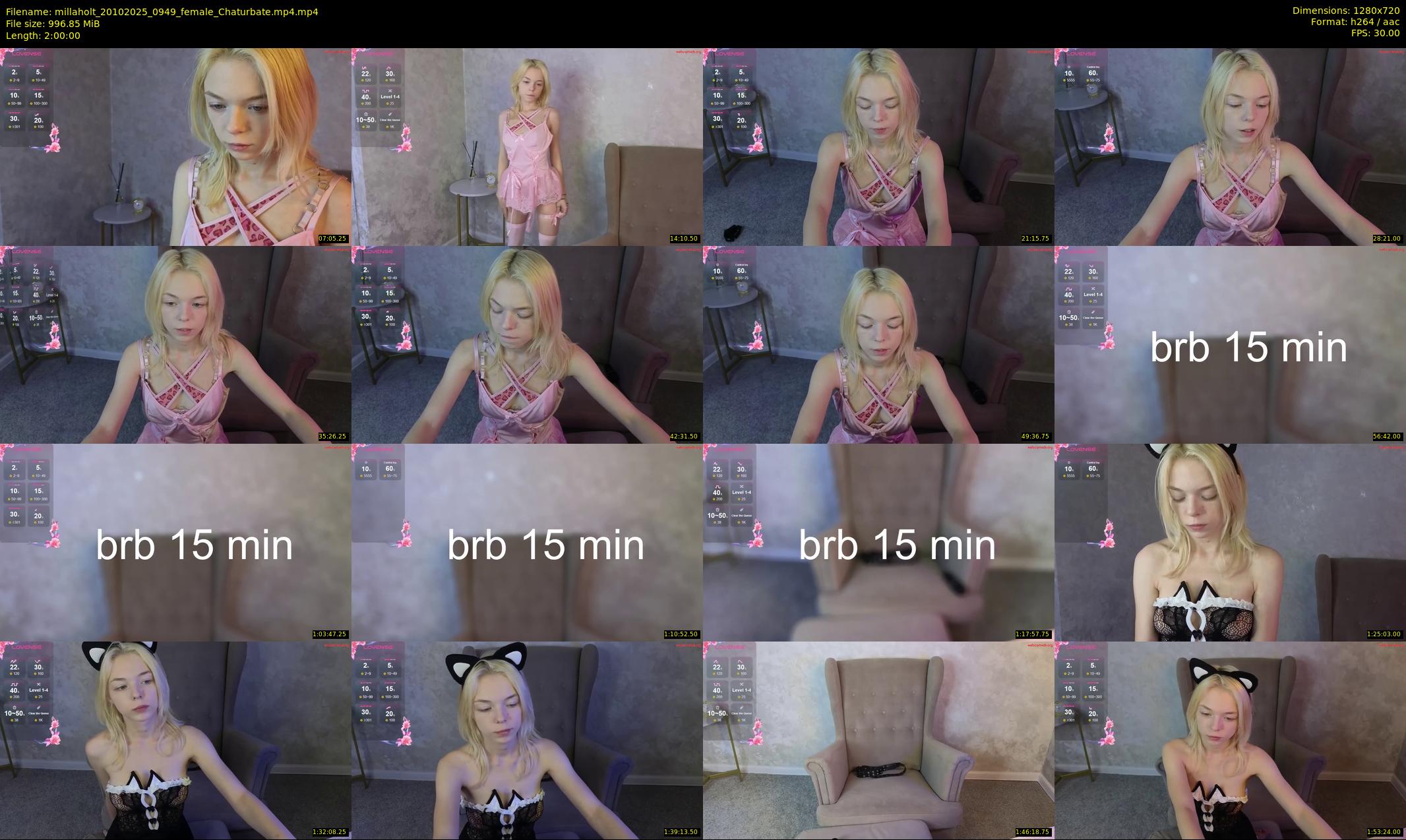 millaholt — 120 minute Chaturbate female cam show recording, 720p, Oct 20, 2025